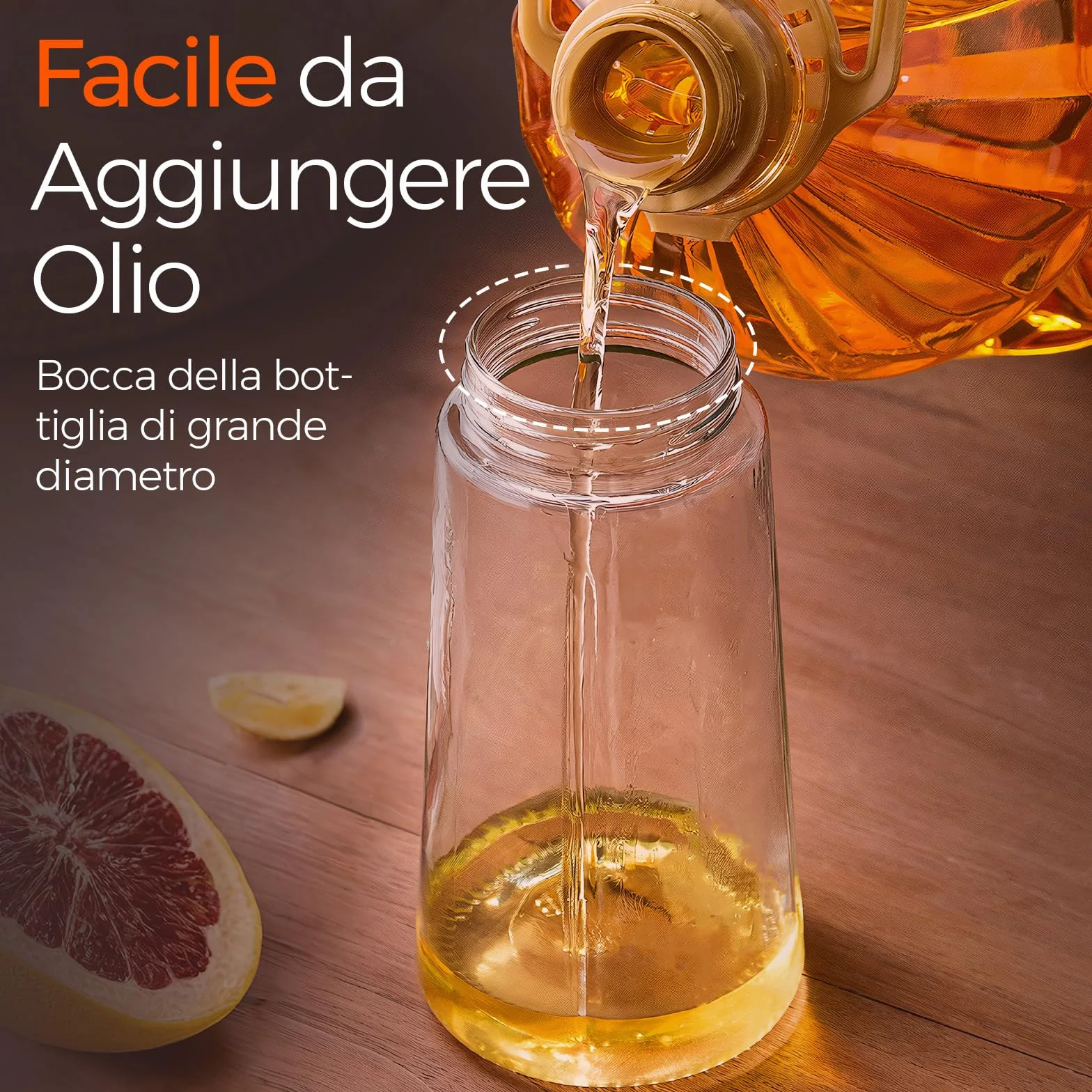 YARRAMATE, Spruzzatore per olio da 470 ml per cucinare con adesivi, dispenser di olio d'oliva 2 in 1 di qualità alimentare, per gadget da cucina, insalata, friggere, barbecue, verde oliva