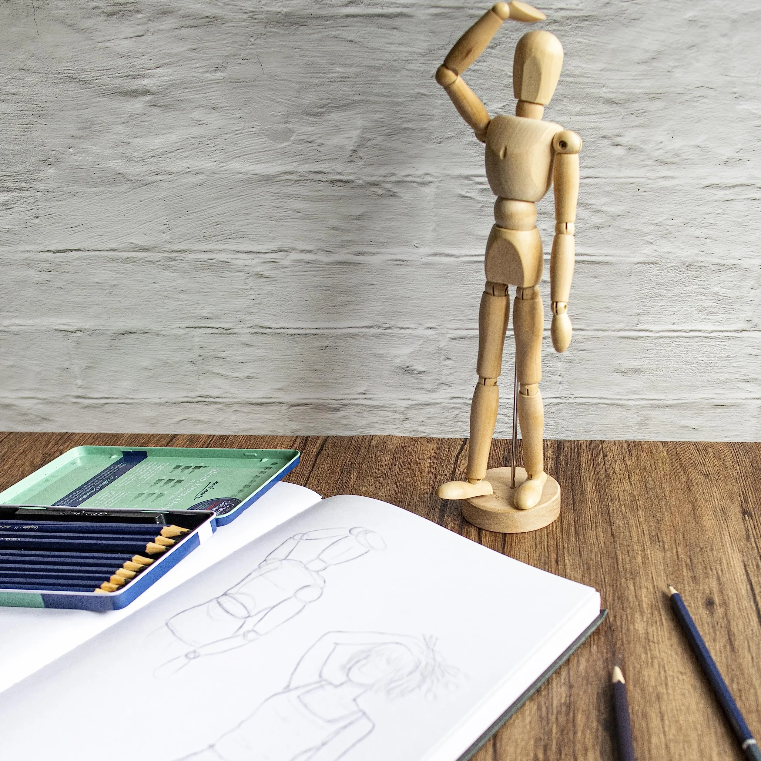 Mont Marte Manichino Disegno Maschio 30 cm Modello di legno Mannekin Arte flessibile