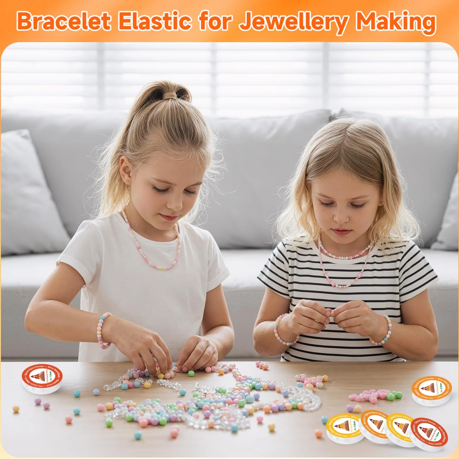 Filo Elastico per Braccialetti Trasparente 0.5mm 0.8mm 1mm 6 Pz per Gioielli DIY