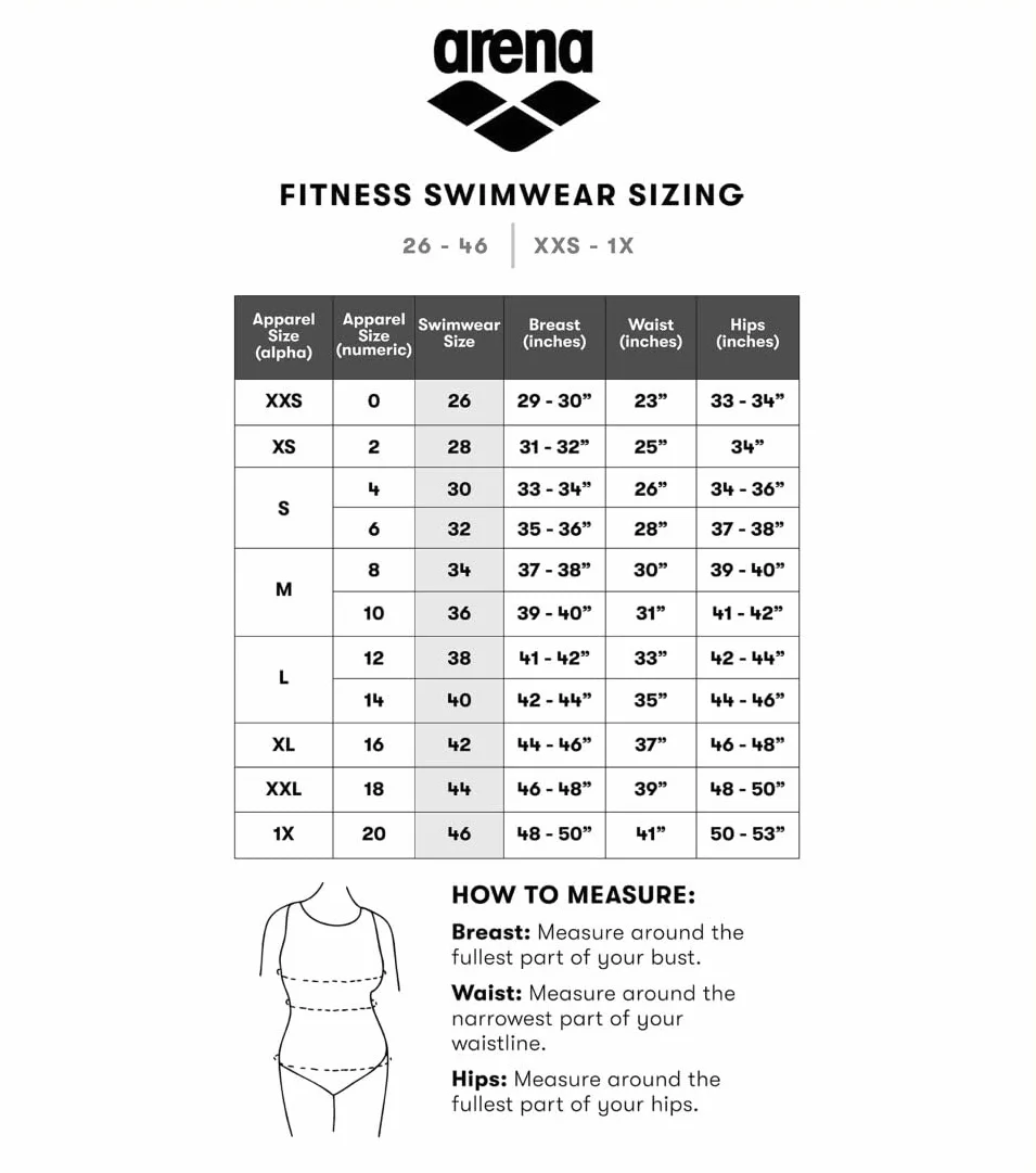 ARENA Jewel Low Costume Intero Donna Coppa C, Costume da Bagno Modellante Bodylift, Tecnologia Power Mesh e Tessuto Sensitive Fit Resistente al Cloro