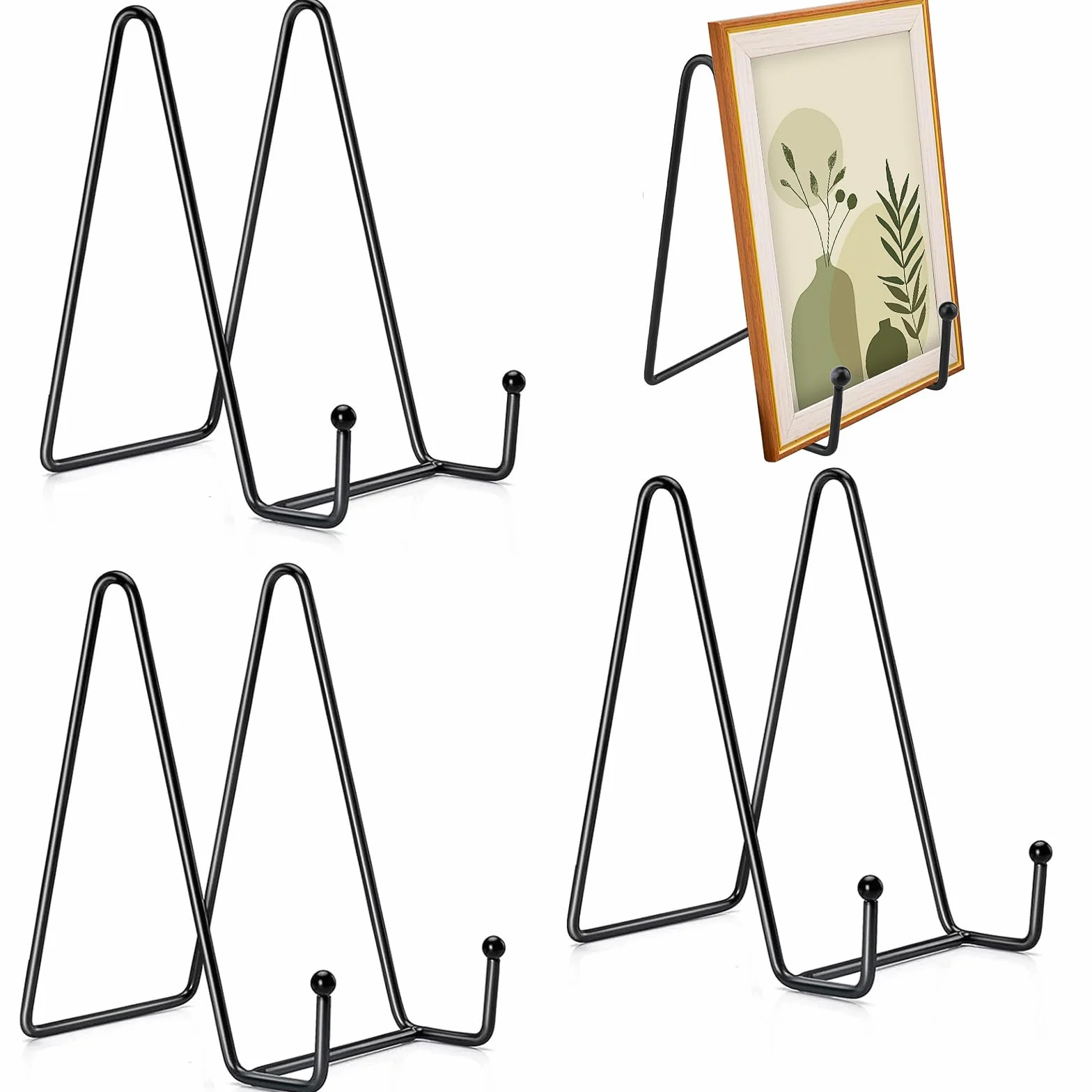Espositore Di Ferro da 6 Pollici,3 Pezzi Supporti di Ferro,Supporto per Quadri da Esporre,Cavalletto in Metallo per Foto,Quadri,Piatti Decorativi e Opere d'arte da Tavolo (Nero)