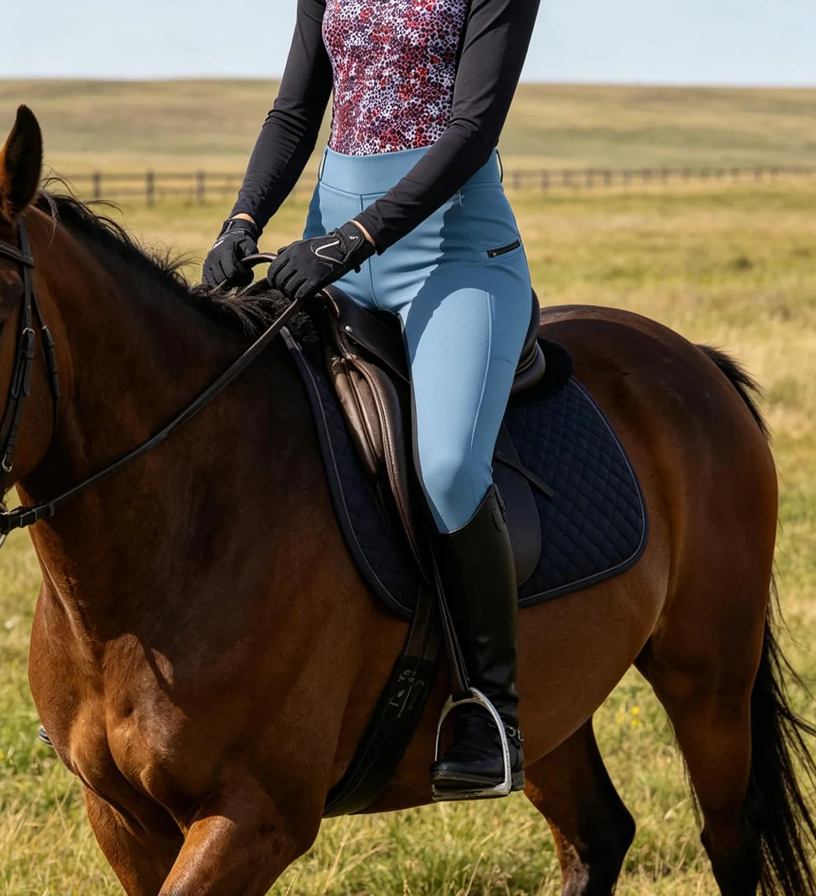 Chesoon Pantaloni da equitazione da donna con seduta completa e toppe al ginocchio