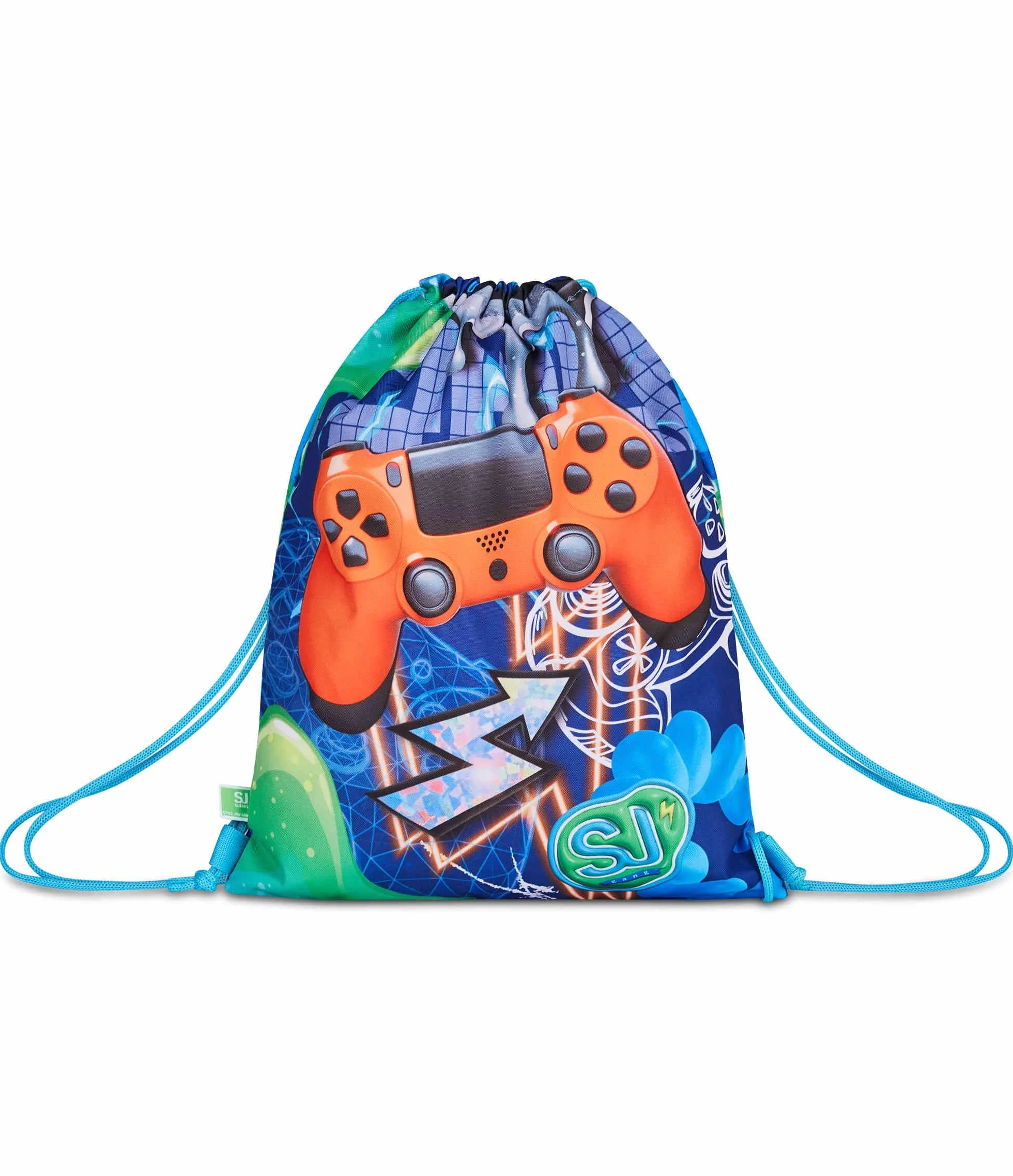 SJ GANG STYLE JAM GANG Sakky Bag JOYFUL PINS BOY, Blu, Sacca con ampio scomparto principale, Apertura coulisse, Scuola, Sport, Bambino