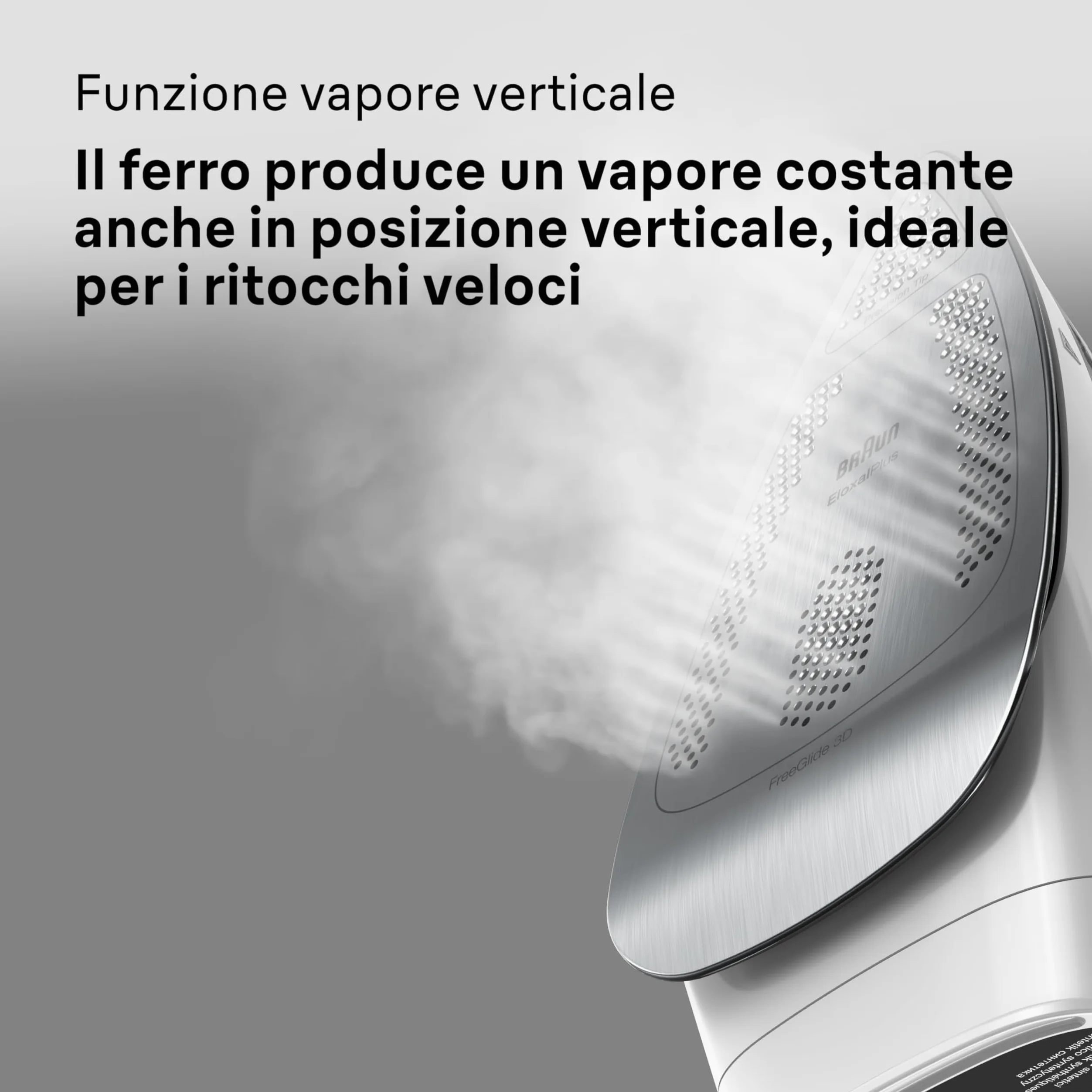Braun TexStyle 7 Pro SI7149WB, Ferro da Stiro con Piastra FreeGlide 3D EloxalPlus, 220 g/min, Punta di Precisione, Manico Ergonomico, Ricarica da 300ml, Sistema Antigoccia, 2900W, Bianco/Grigio