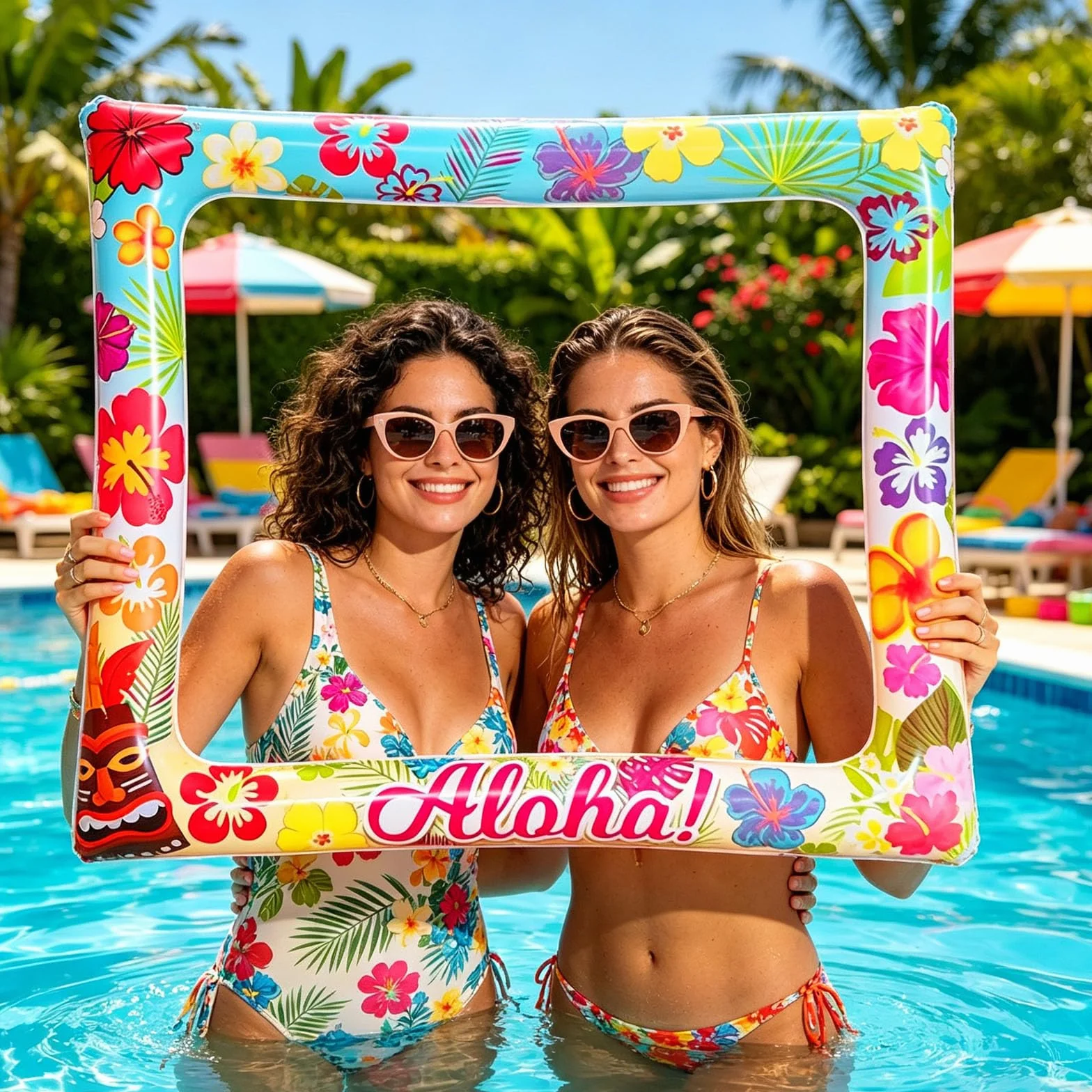 Hawaii Foto Props Gonfiabile Cornice Selfie Luau Photo Booth Accessori Hawaiana