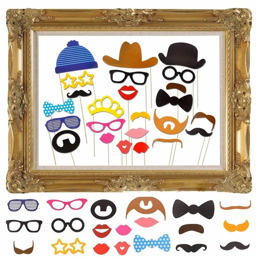 JZK 25 Photo Booth Props z Cornice Decorazione per Matrimonio