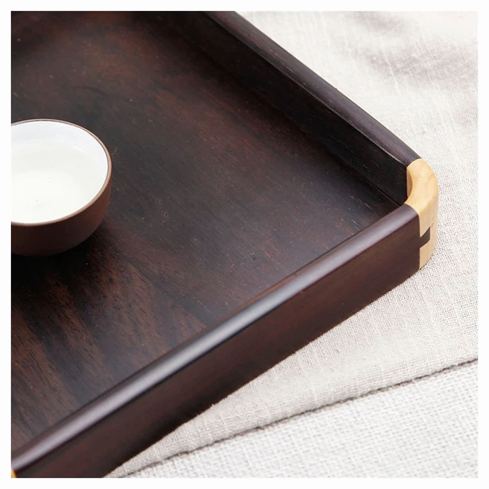 Vassoio Quadrato in Legno Piatto in Legno Piatto in Legno tè/Bevanda Platter Dinner Serving Tray Snap Snaw Tray Home RESTA '€ Vassoio da Portata