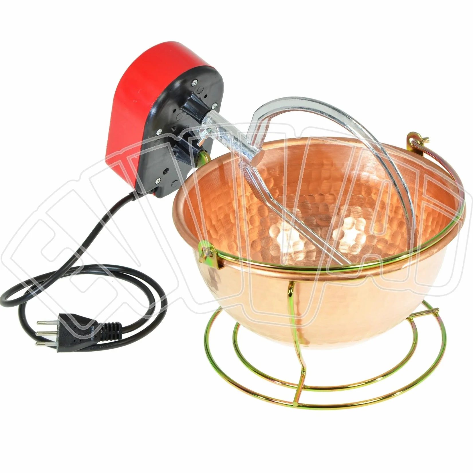 No marca Vigor Blinky 94100-20 Paiolo con Mescolatore, Rame, Vasca 3 Litri, Diametro cm 26