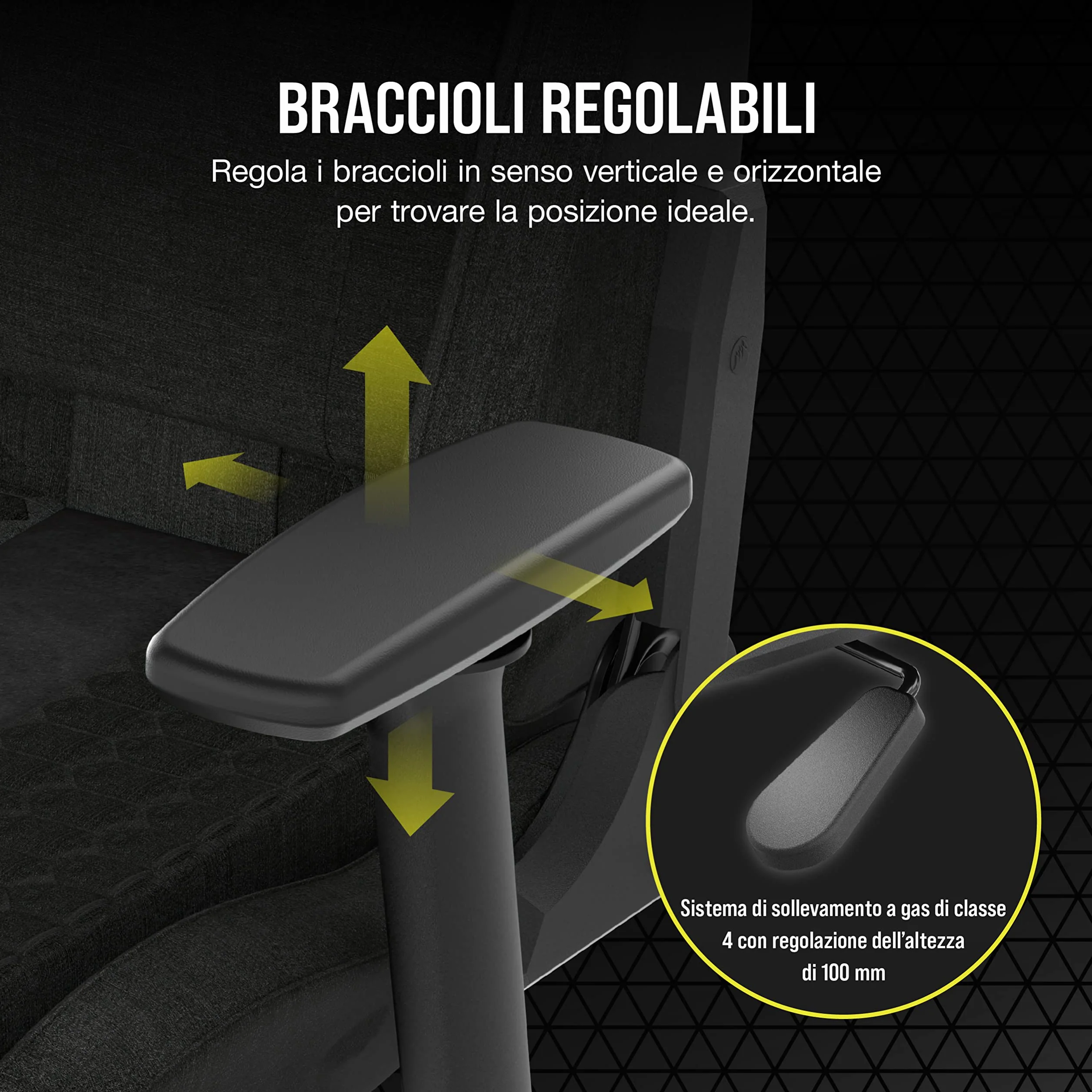 Corsair TC100 Relaxed-Rivestimento in Tessuto Gaming Chair, Nero | Rivestimento in Tessuto, Design Ispirato ai Sedili Sportivi, Cuscino Lombare, Cervicale in Memory Foam, Braccioli Regolabili