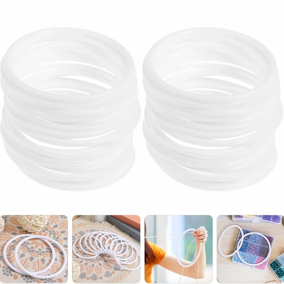 Operitacx 30 Anelli Plastica 3.94In Cerchi Acchiappasogni Macramè Fai Da Te Cornici Decorazioni Appese