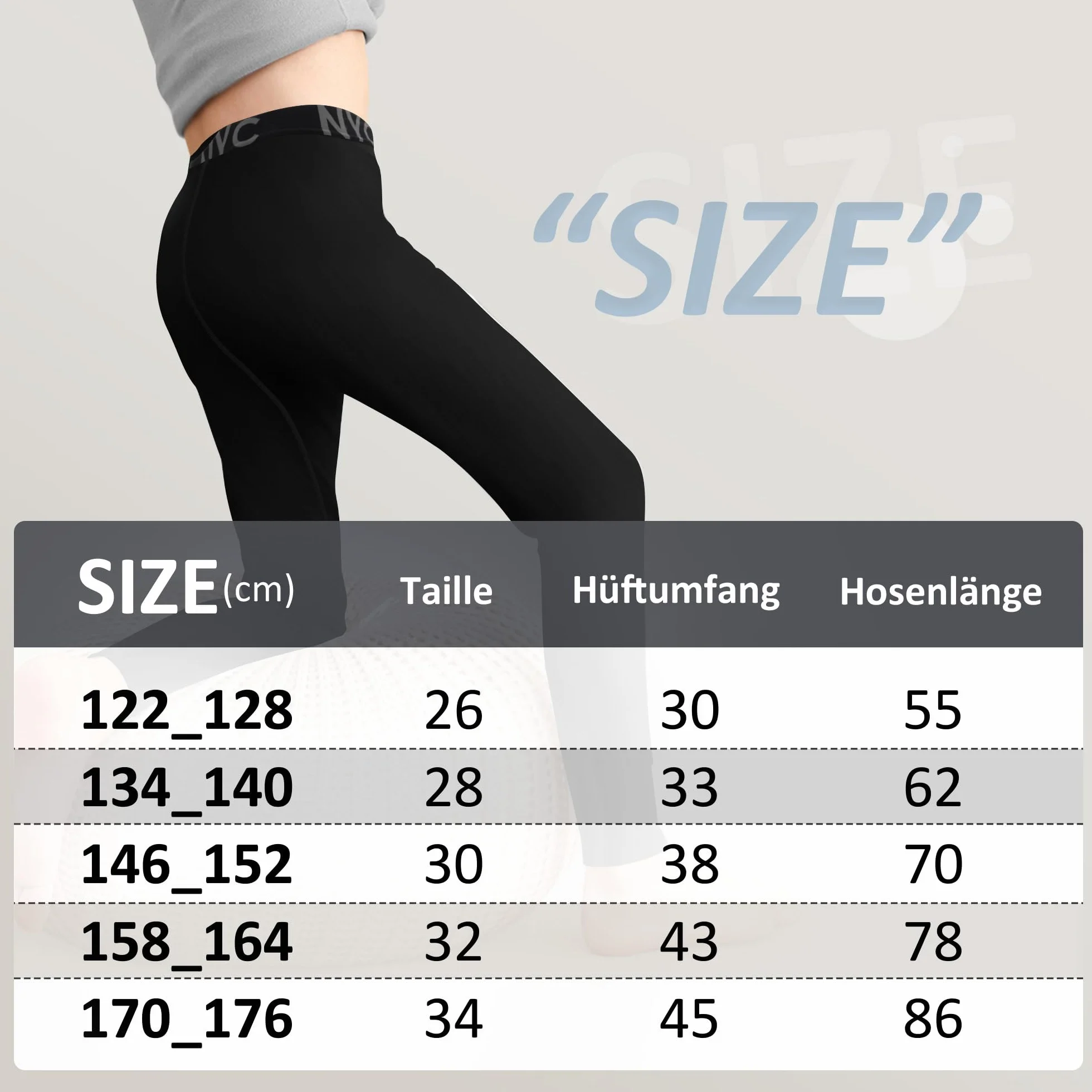 Uizuooy 1 Pezzi Bambini Compression Pantaloni Ragazzi Intimo Sportivo Cotone Nero Basket Running Sport Tights Leggings 2601 2BL 146-152