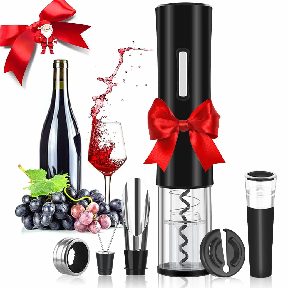 Rovtop Cavatappi Elettrico per Vino, 5 in 1 Set Apri Bottiglia con Stappa Bottiglie Elettrico Automatico