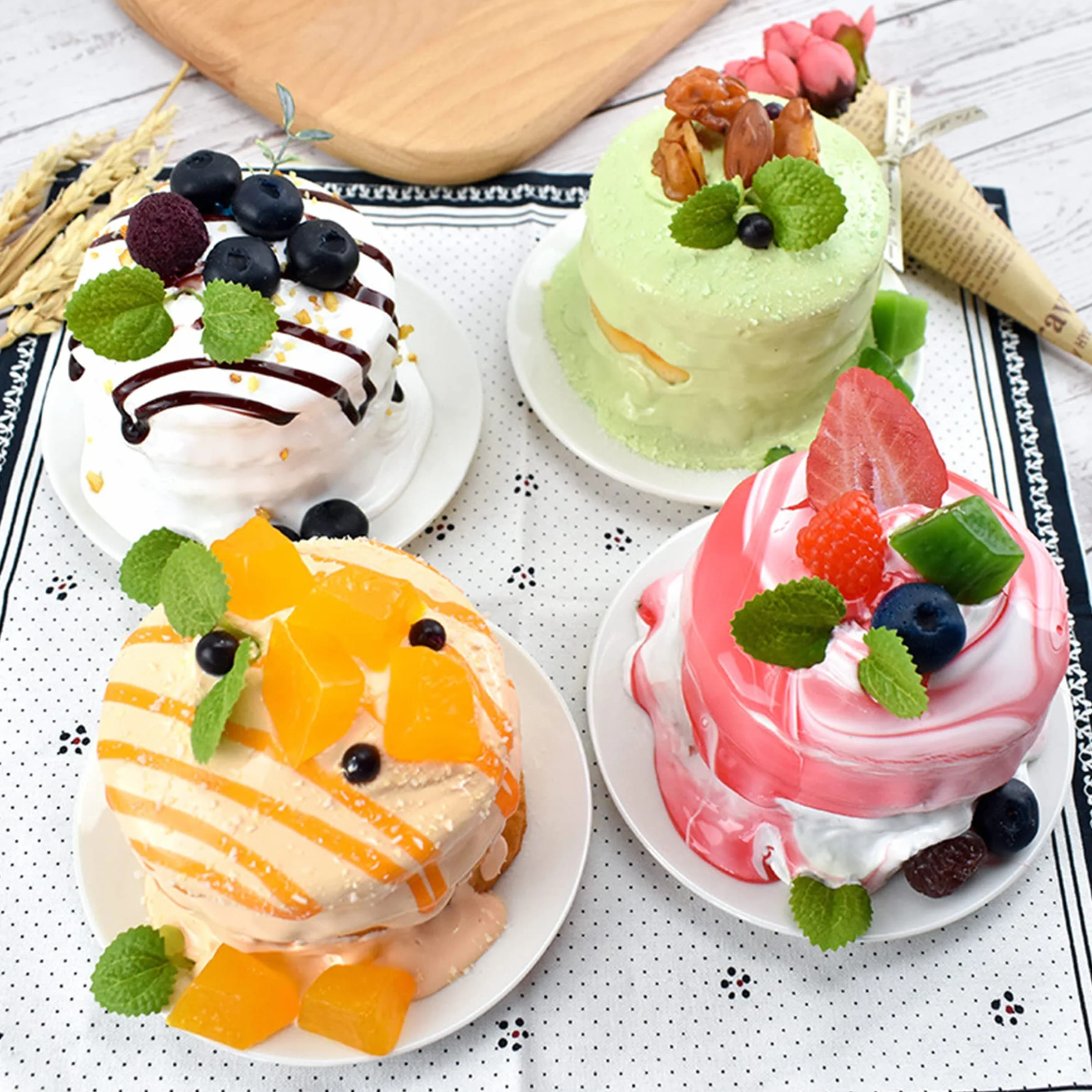 Torta Artificiale Simulazione Realistica Bianco Accessori Dessert Decorazione Forno