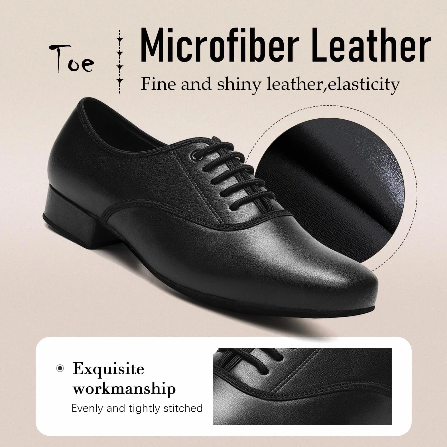 Scarpe Ballo Latino Uomo Stringate Tango Standard Salsa Professionali PUNMD
