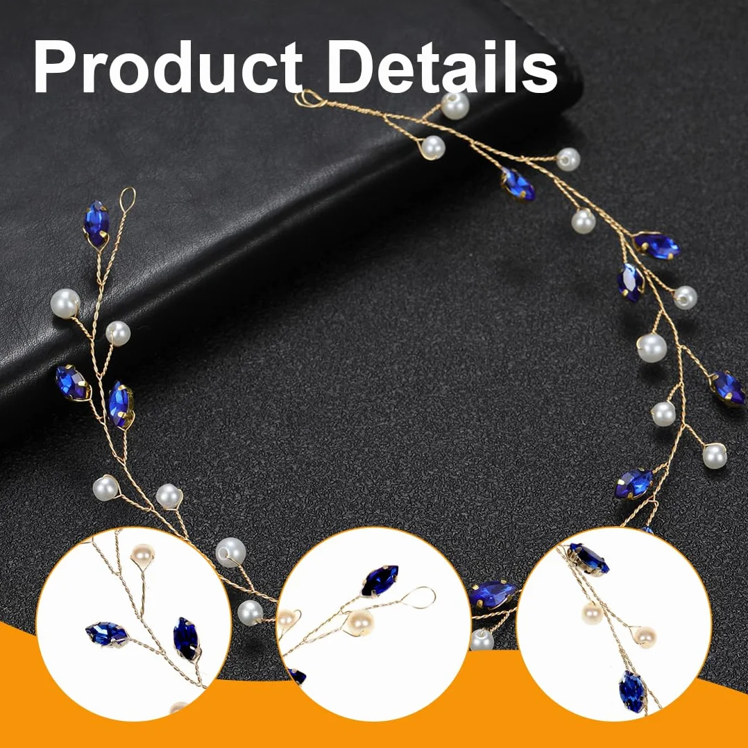 Accessori Capelli Sposa Blu Strass per Capelli