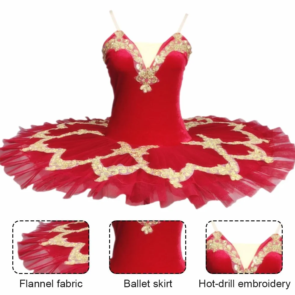 Abito Balletto con Paillettes e Tutù, Costume Danza per Adulti, Spettacolo