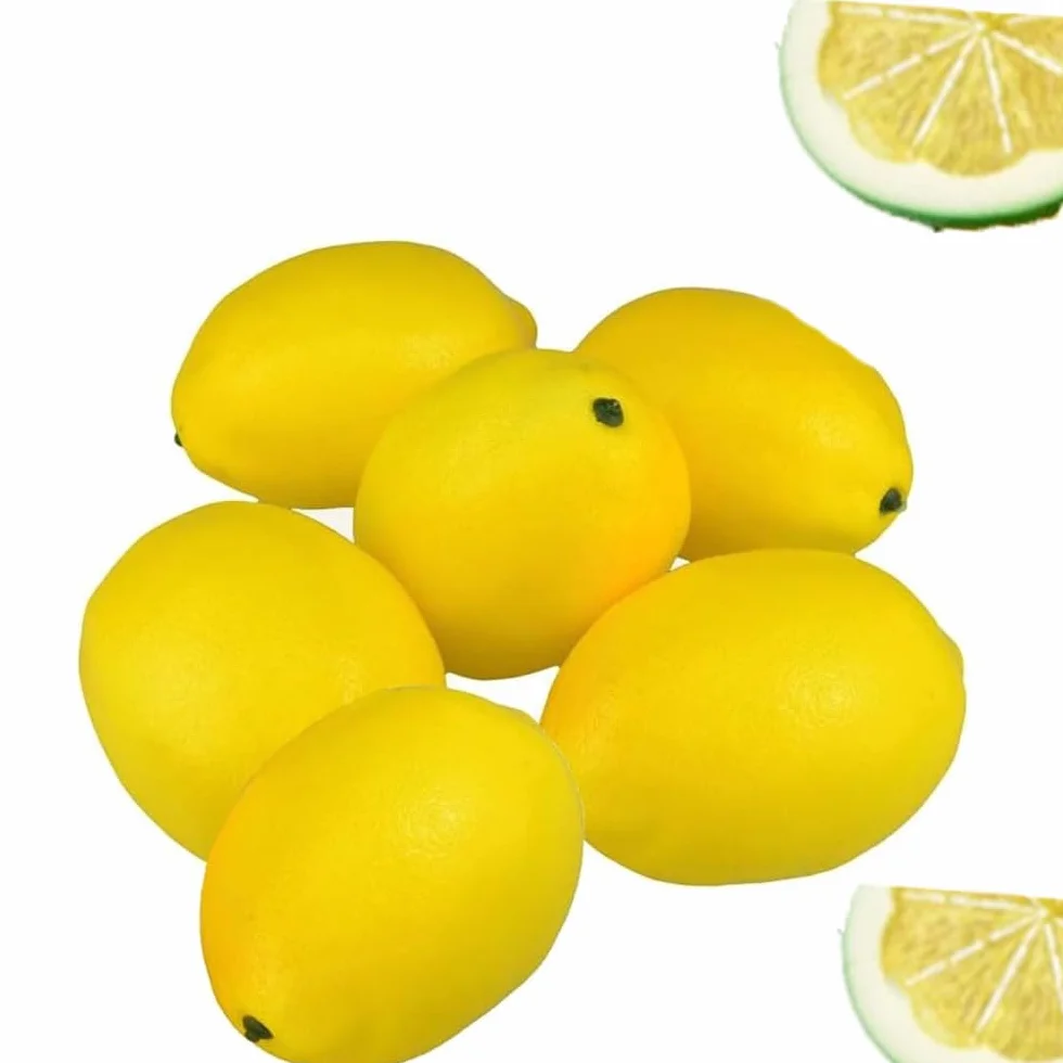 Limoni Artificiali Gialli 6 Pezzi Decorazione Tavolo Centro Tavola Estate