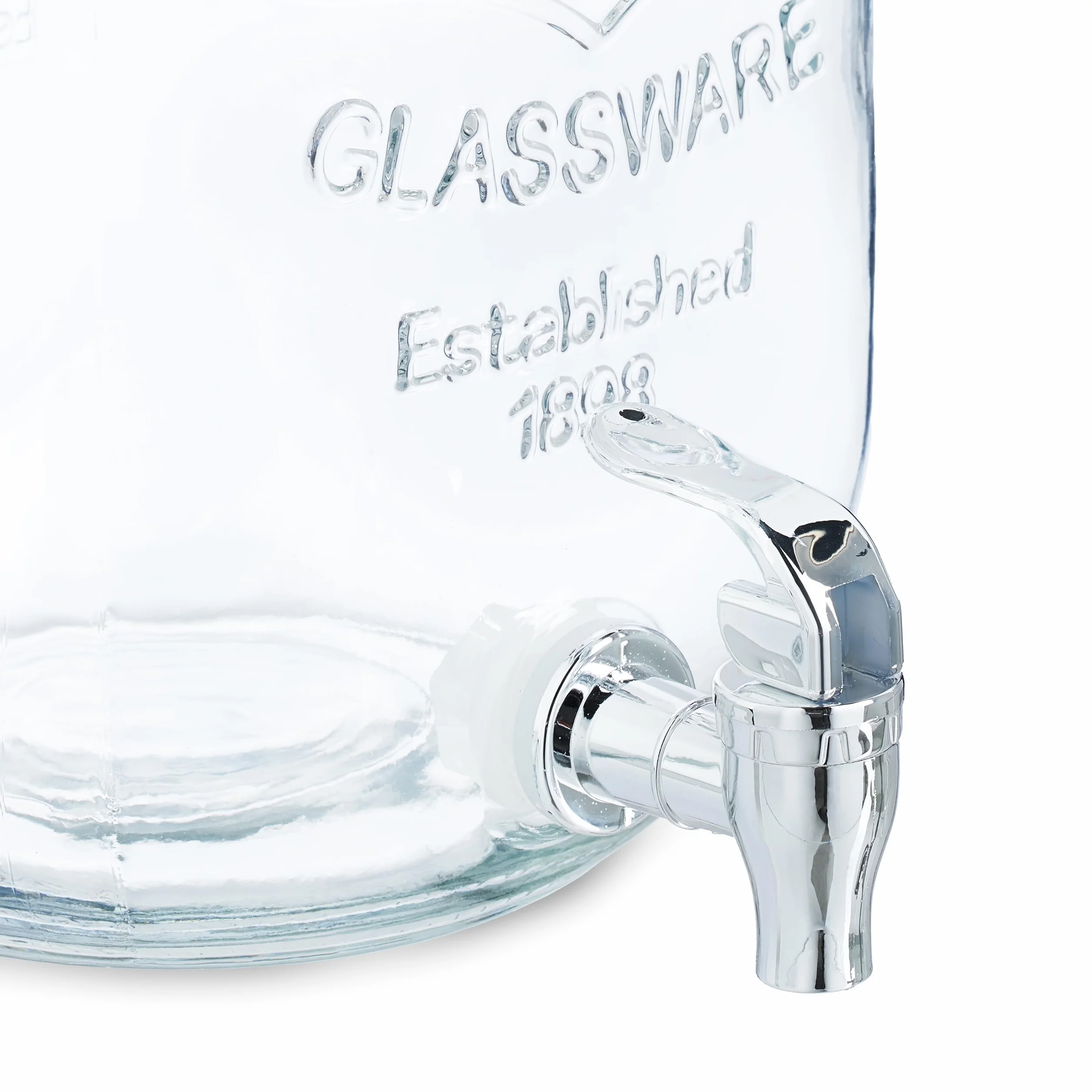 Relaxdays 2 Dispenser w Szkle na Napoje, Kranik Plastikowy, 3,5 L, Dystrybutor Wody i Napojów
