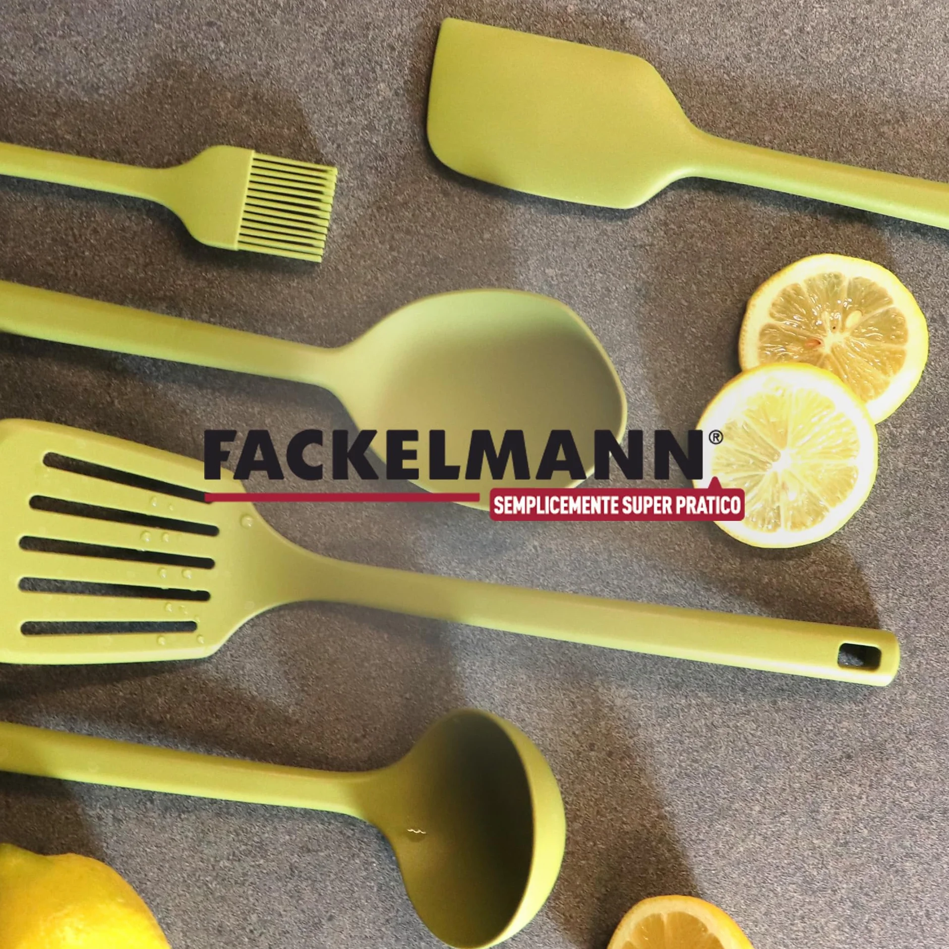 Fackelmann Paletta forata da cucina silicone antistatico 33x8,3 cm Linea Oliva