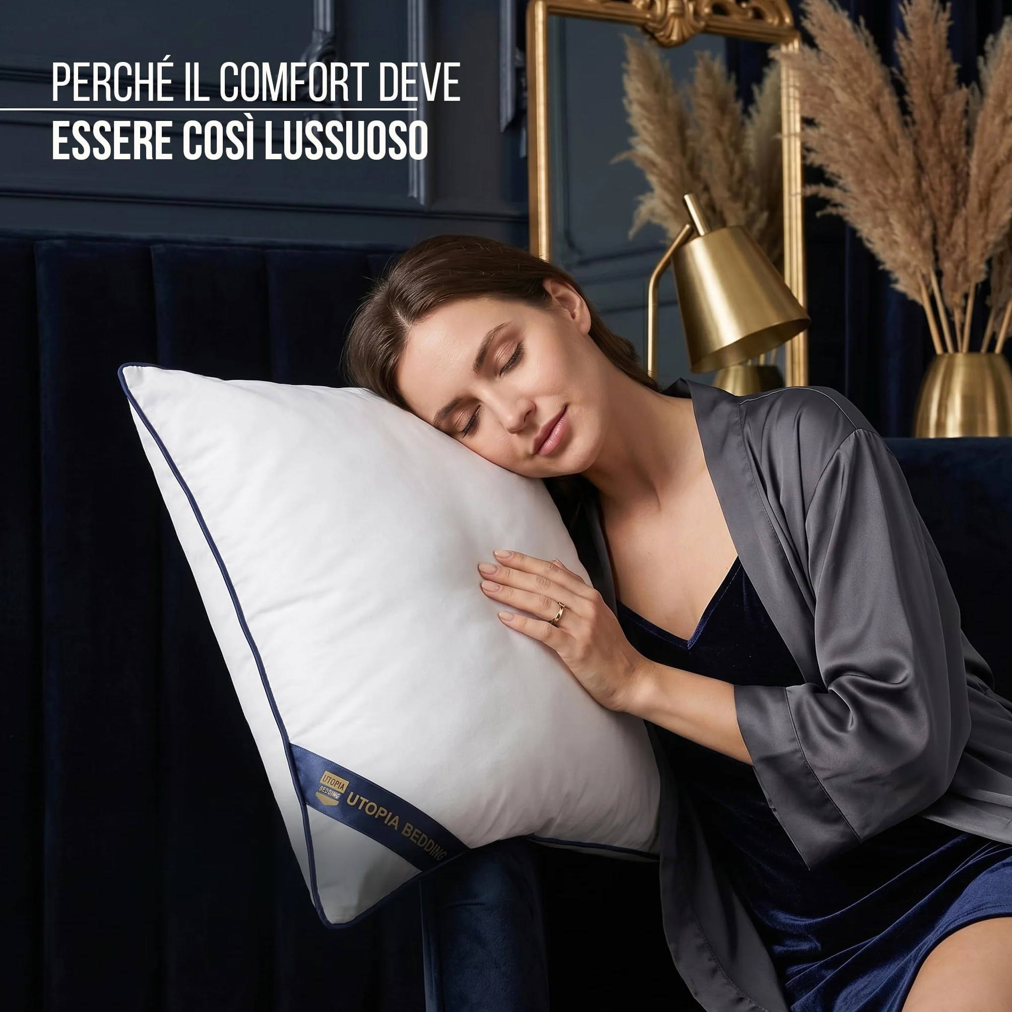 Utopia Bedding Cuscini Decorativi 60x60 cm Bianco, Imbottitura per Letto e Divano, Set da 2