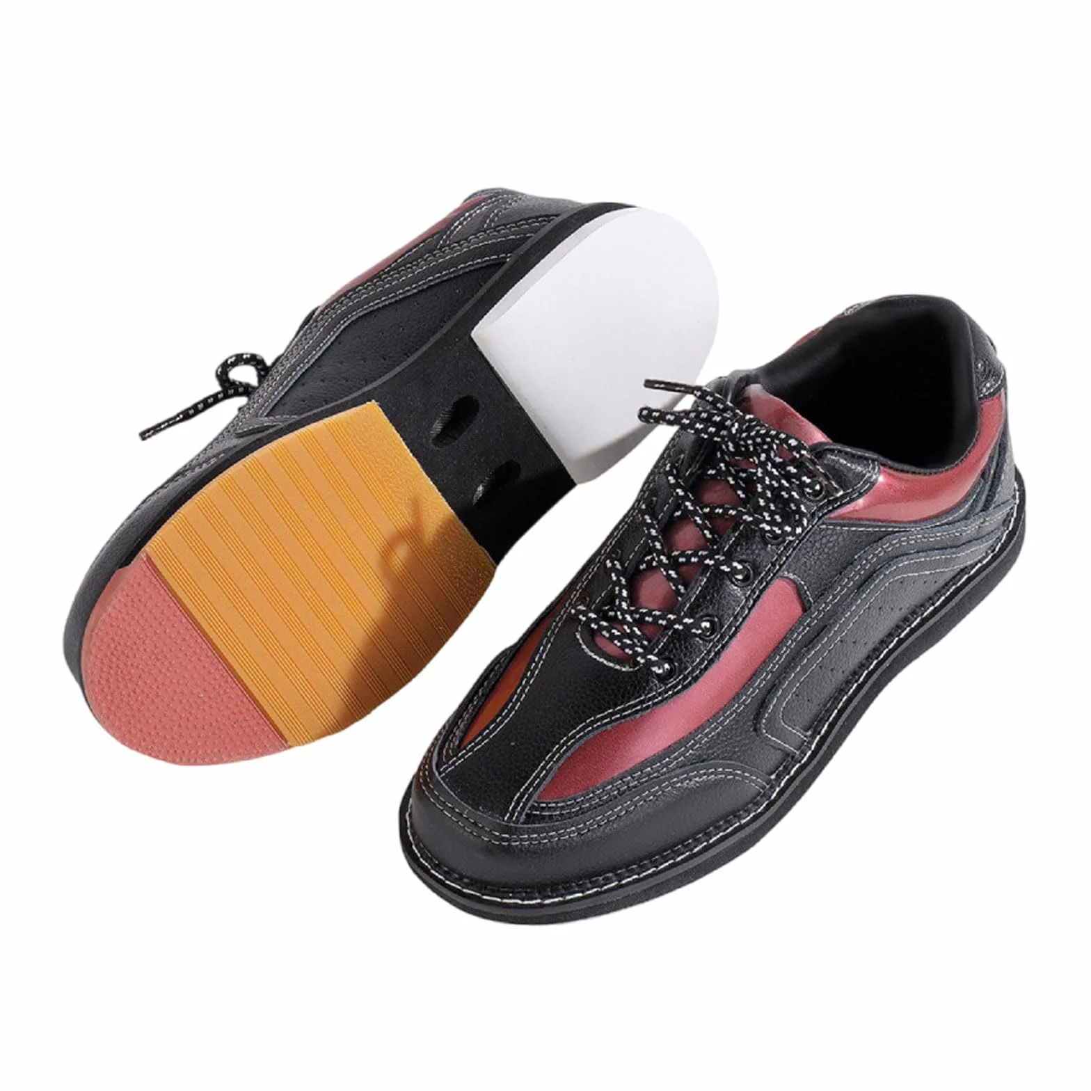 Scarpe da Bowling Antiscivolo Uomo Nero Traspiranti Leggere per Destrimani