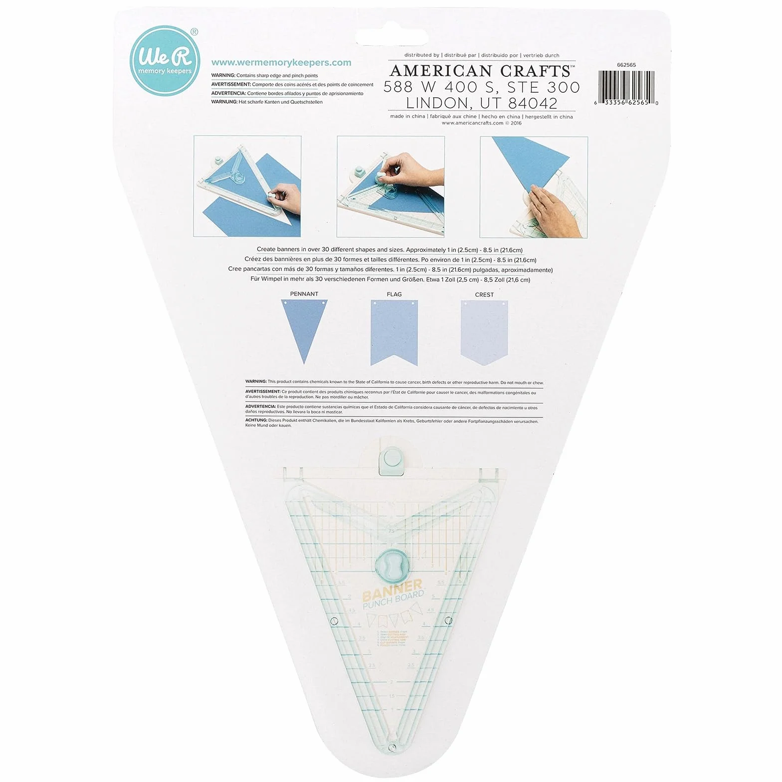 We R Memory Keepers Banner Punch Board Banner Punch Board Blue