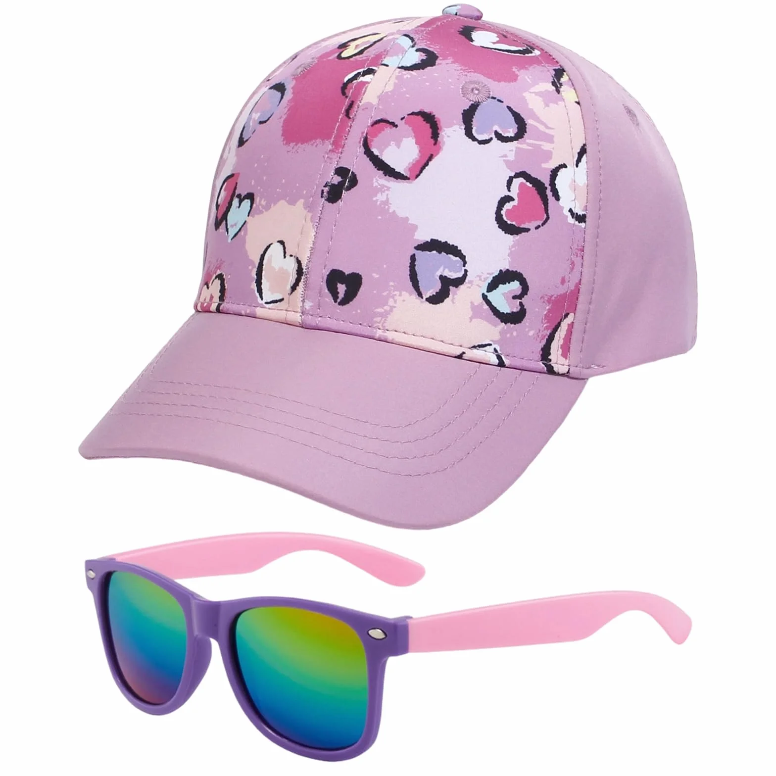 JSTHHTT Cappellini da Baseball per Bambine con Occhiali da Sole Polarizzati Cappellino Bambina Regolabile Traspirante Cappello Baseball Protezione UV Berretto Per Le Ragazze, Sport Negli Sport All'Ape