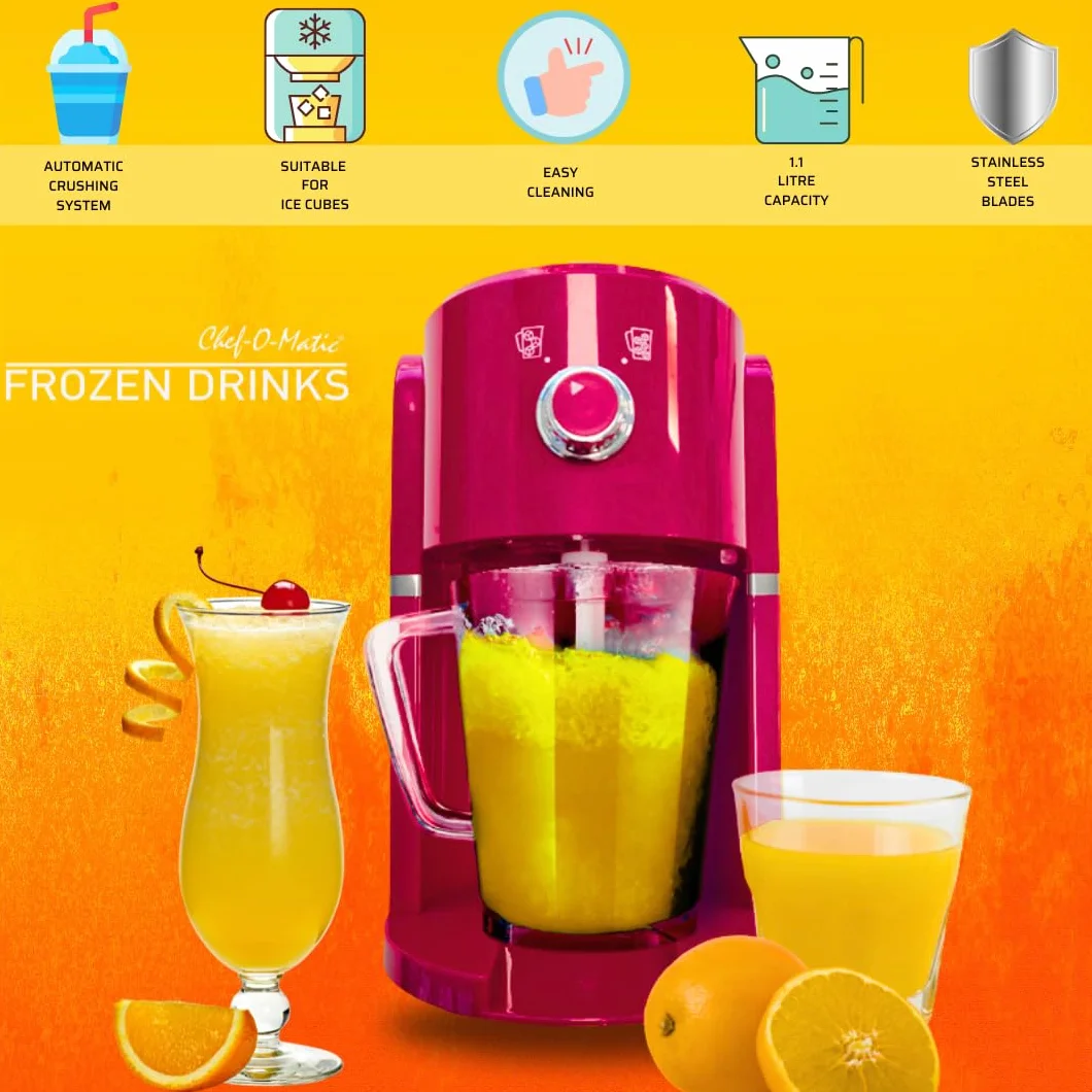 Tritaghiaccio Elettrico Frozen Drinks Lama Acciaio Inox Capacità 1.1L 30W
