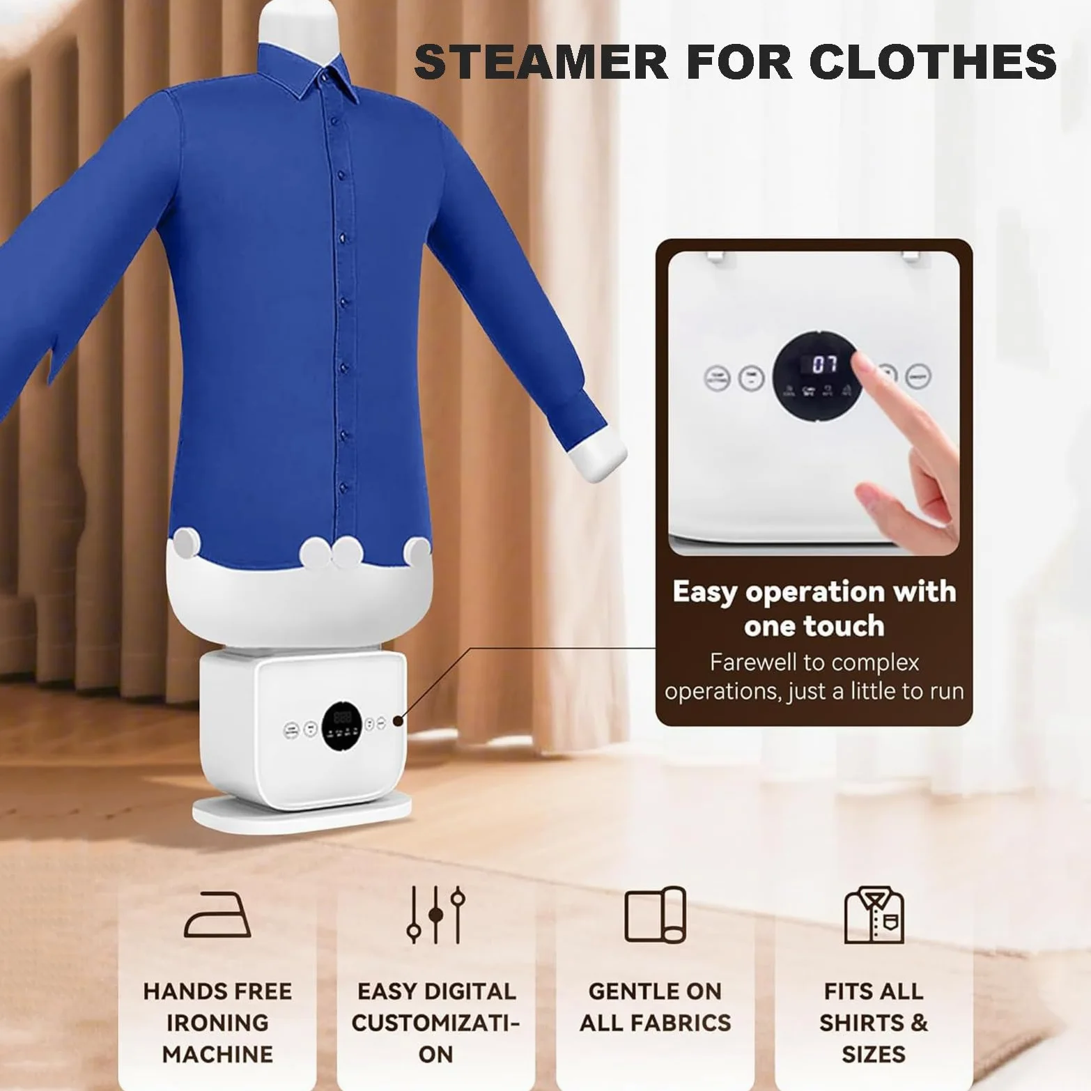 Ferro da Stiro Automatico per Camicie | Sostituisce Il Ferro da Stiro, l'asse da Stiro e la Vaporiera | Ferro da Stiro per Camicie, Bluse e Camicie | Innovativo ed Efficiente