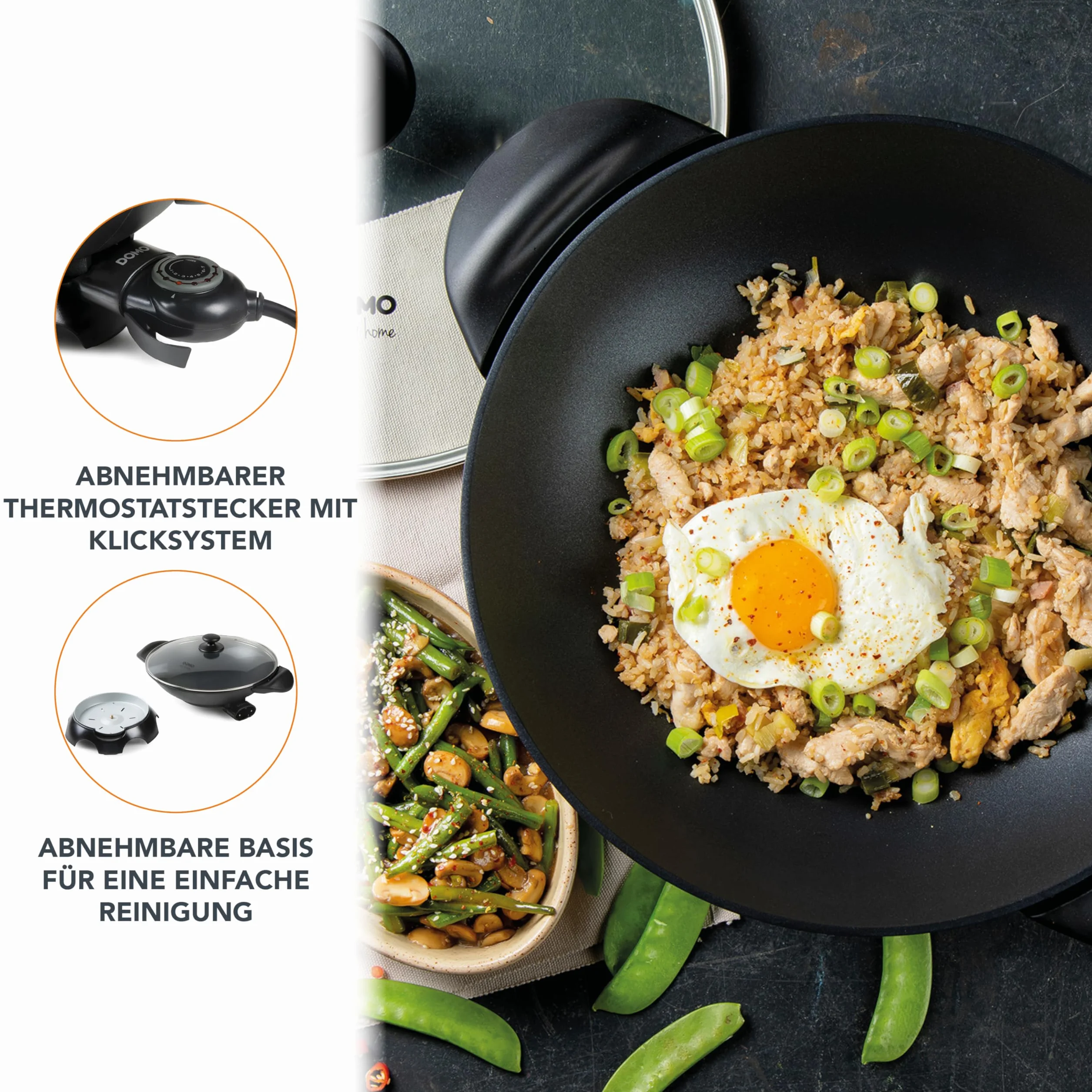 DOMO DO8708W Wok Elettrico Nero