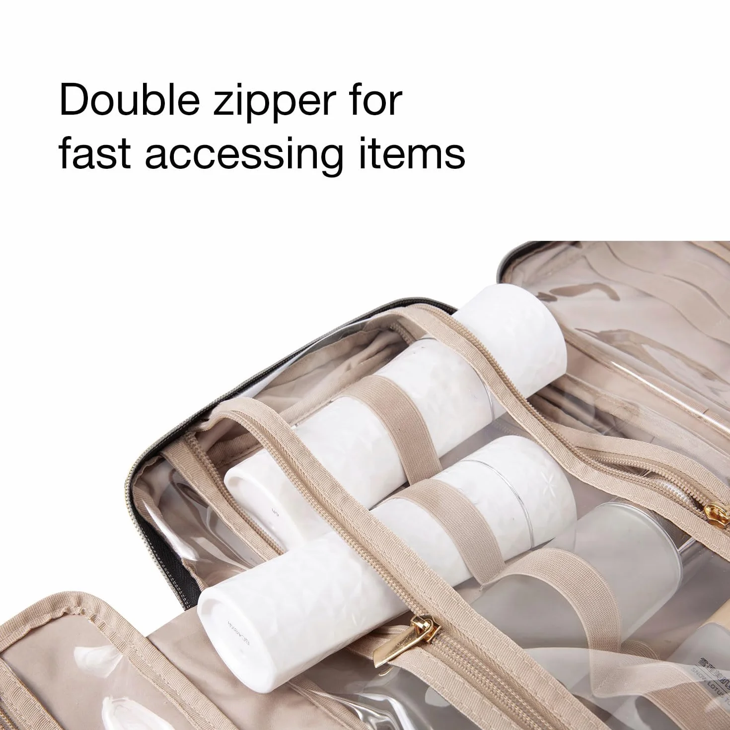 BAGSMART Borsa da Toilette Impermeabile per Donna Pochette Trucchi Appendere