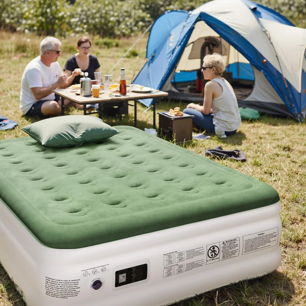 Zearna Materasso Gonfiabile con Pompa Elettrica Integrata, Autogonfiante in 3 Minuti Letto per Ospiti/Campeggio, Compatto e Impermeabile per Casa e Outdoor (Doppio 40cm)