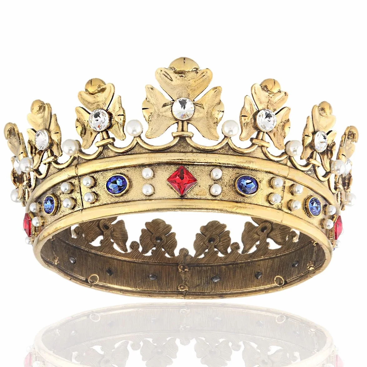 Corona Reale Barocca da Uomo in Metallo Principe Accessori per Capelli Cosplay