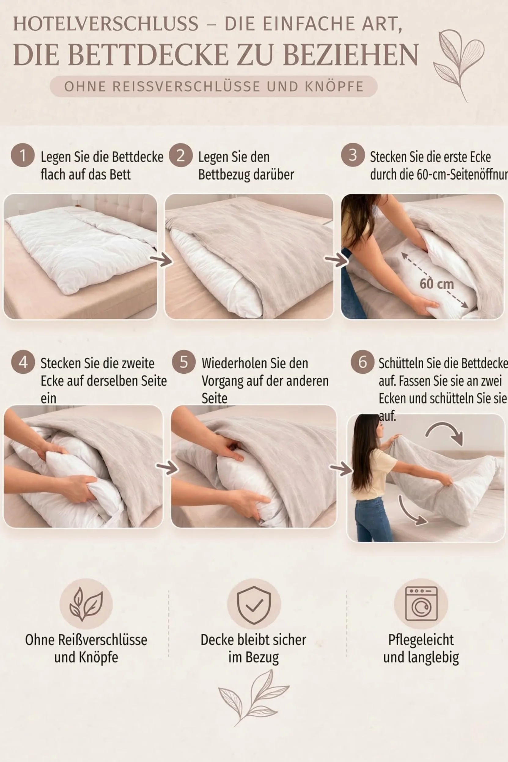 Set Copripiumino/ 100% Biancheria da Letto in Lino Lavato, con Chiusura Hotel, StoneWashed (Lino naturale, 200 x 200 cm, 2Pz. 40 x 80 cm)