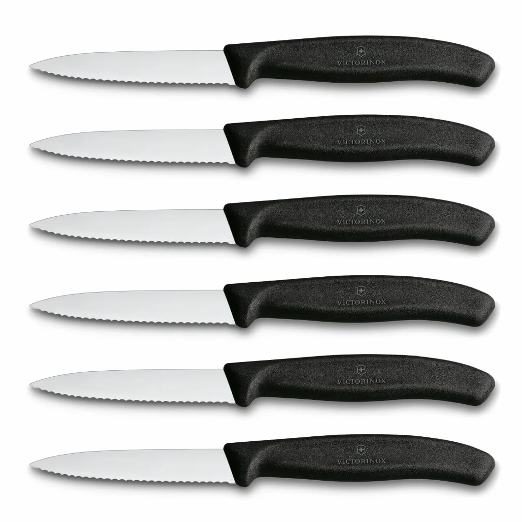 Victorinox Swiss Classic 6 Pezzi Set Coltelli per Verdure Professionali 8 cm Nero