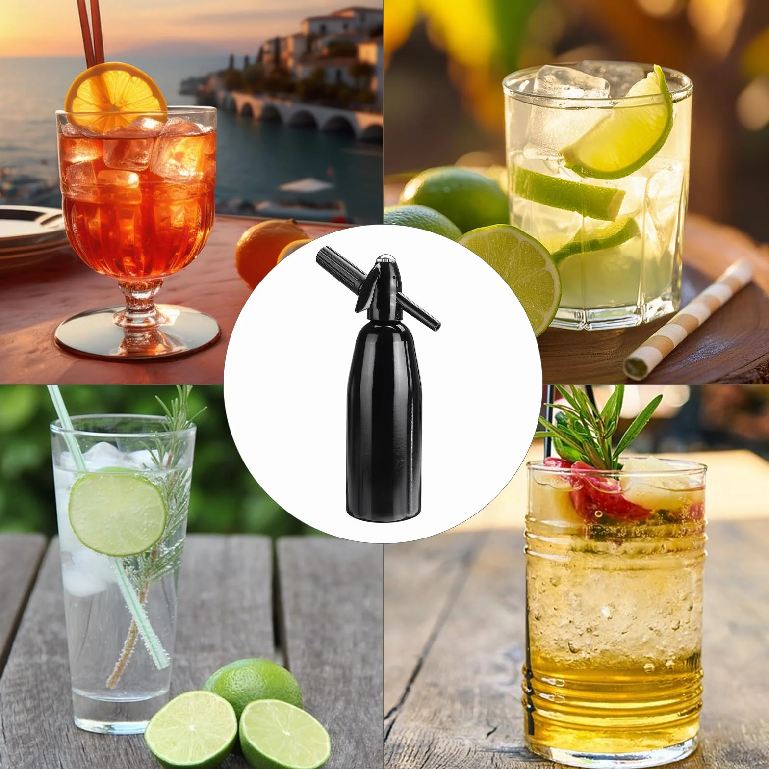 Soda Maker 1L Alluminio Sifone per Soda con Regolatore di Pressione