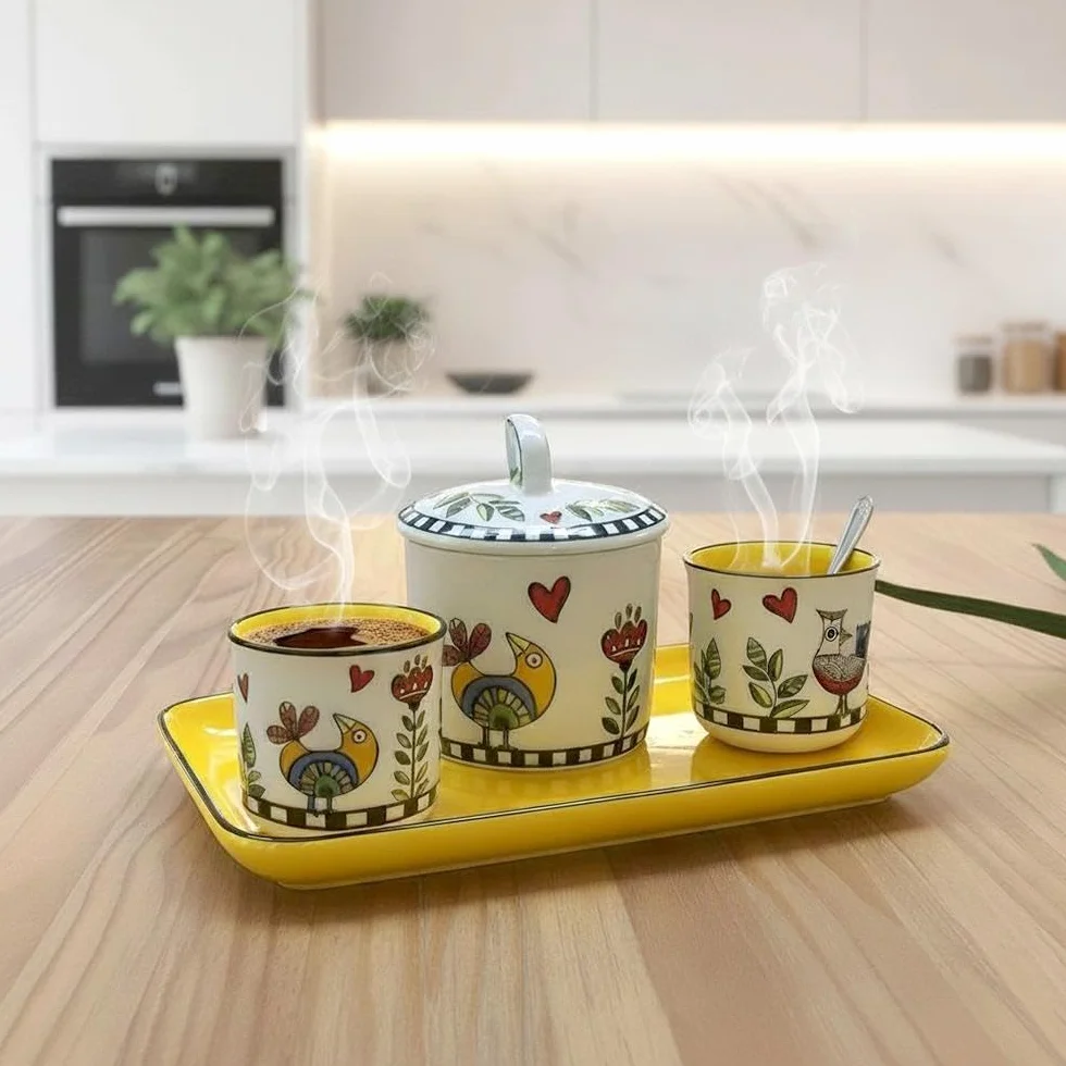 Egan Tazzine da caffè Porcellana Giallo Collezione Cocoricò