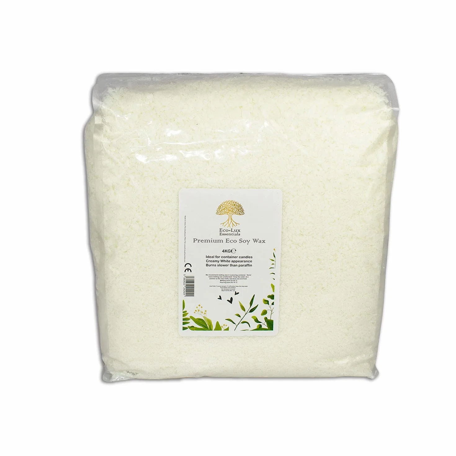 Cera di soia bianca in fiocchi 100% naturale biologica 4 kg