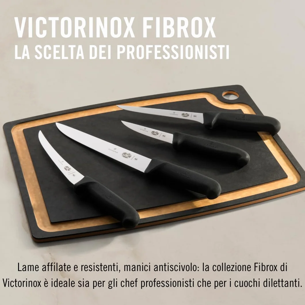 Victorinox Cutlery 20,3 cm carving Knife, Stiff Blade, Black Fibrox Handle