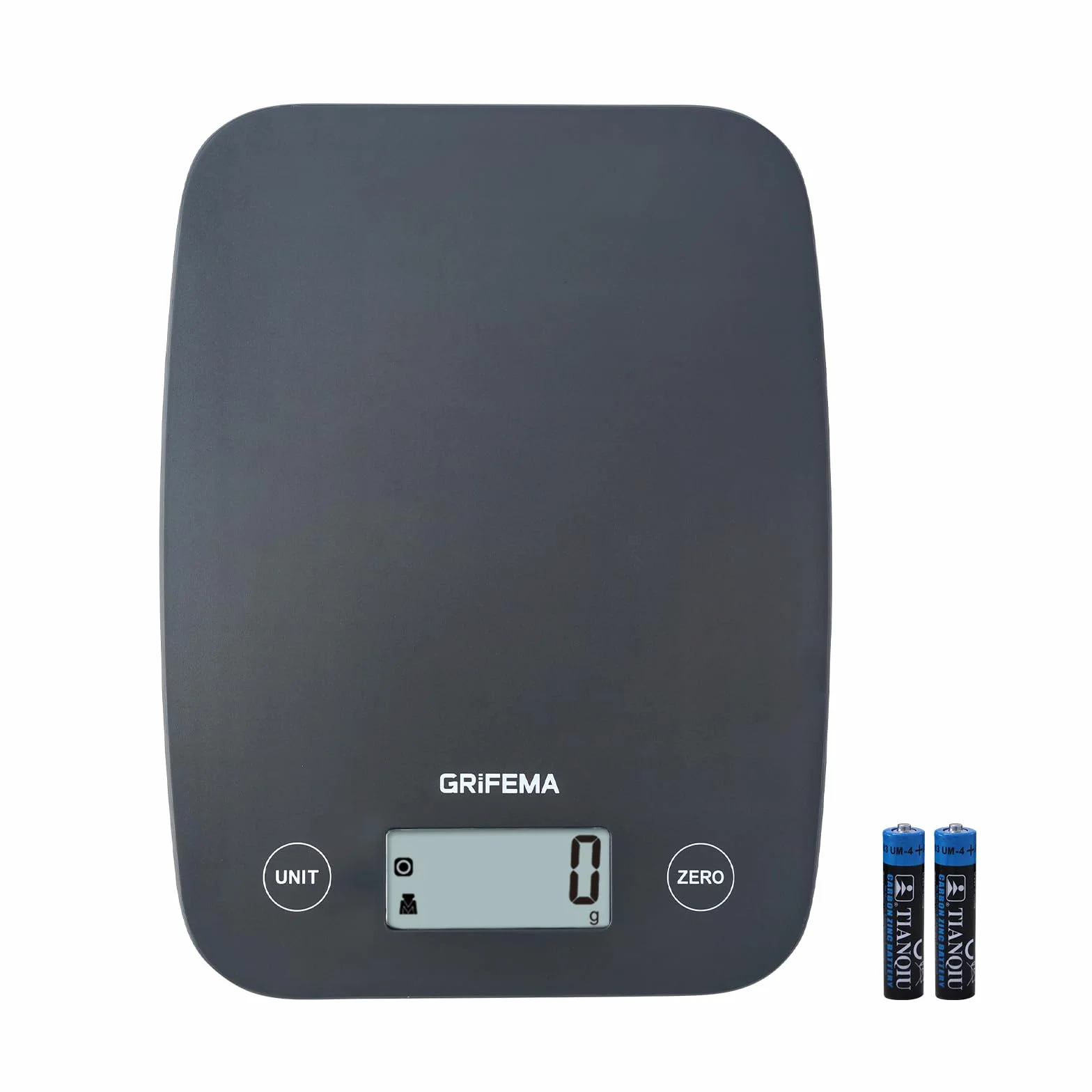 GRIFEMA GA2004 Bilancia da cucina con display LCD, bilancia alimentare multifunzione 5 kg (1 g esatto) per cuocere al forno e cucinare, 2 batterie incluse