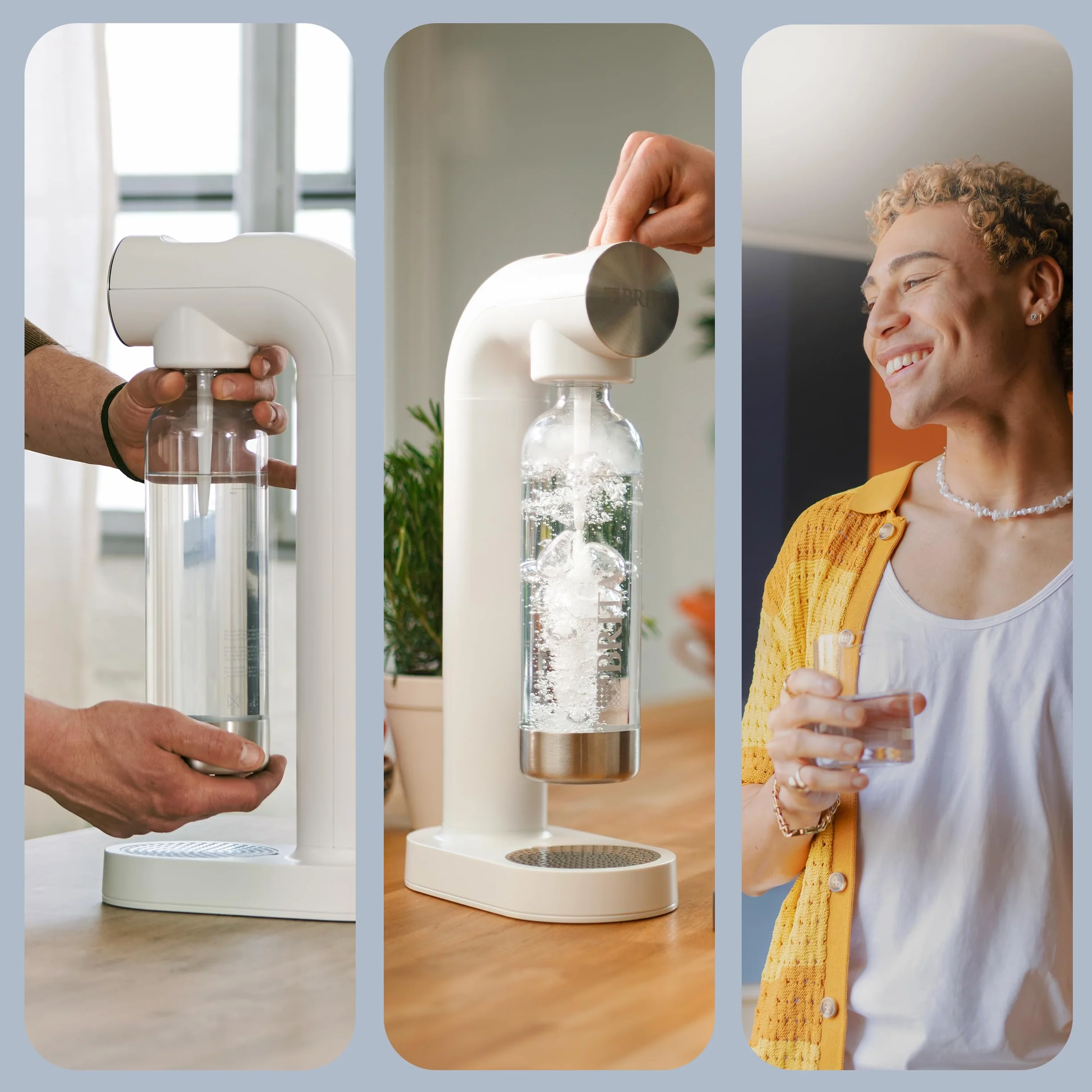 Brita sodaONE Gasatore Domestico Compatto Acqua Frizzante Bianco