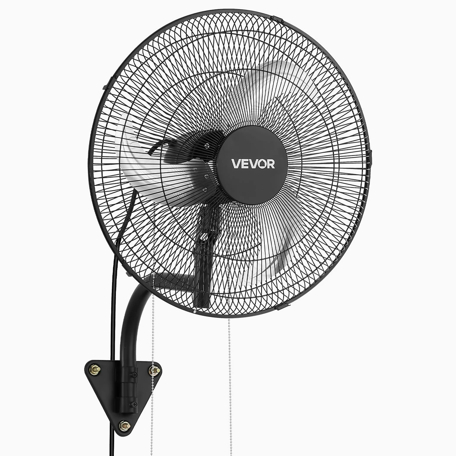 VEVOR Ventilatore da Parete Industriale, 457 mm, Ventilatore Oscillante a Muro, 3 Velocità, Flusso d'Aria Potente, Angolo Regolabile, Adatto per Officine, Garage, Palestre e Ambienti Commerciali