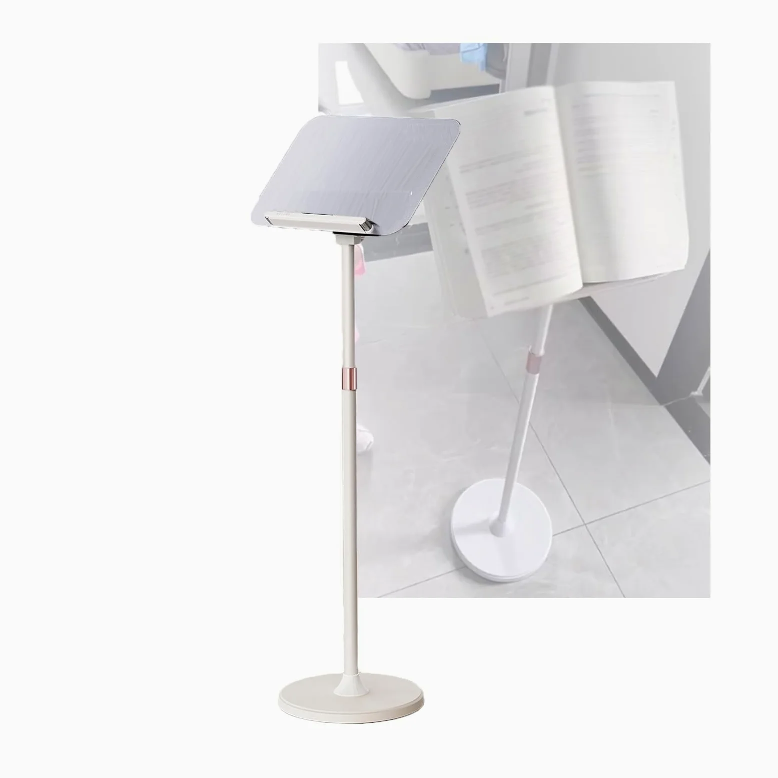 Generico Leggio Multifunzione Regolabile con Supporto per spartiti Musicali, Altezza Regolabile per Uso Domestico – Perfetto per Ricette, Foto e spartiti Musicali (Bianco)