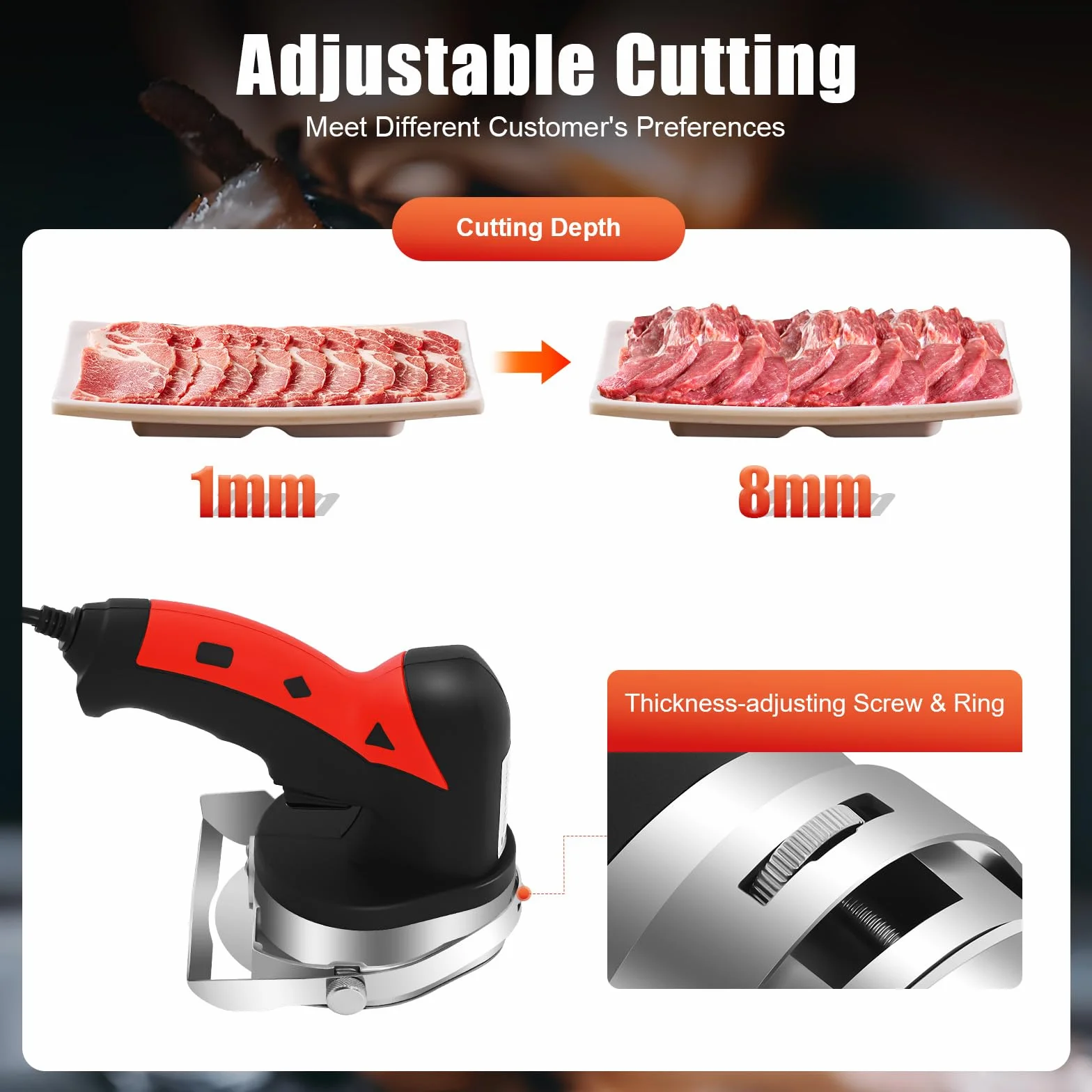 SHZICMY Coltello elettrico per kebab da 80 W elettrico per kebab, coltello da giroscopio 3000 giri/min