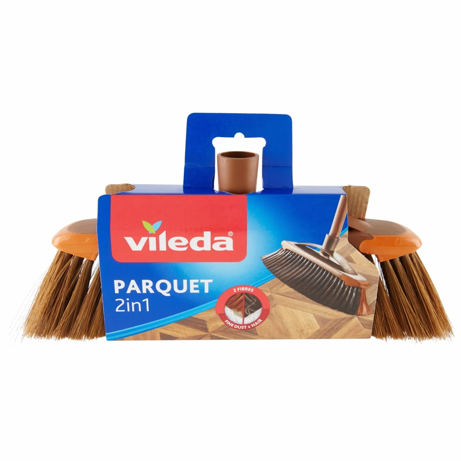 Vileda Scopa 2 in1 Parquet, Fibre in Pet Riciclato, 14.5 x 33 x 5.5 cm
