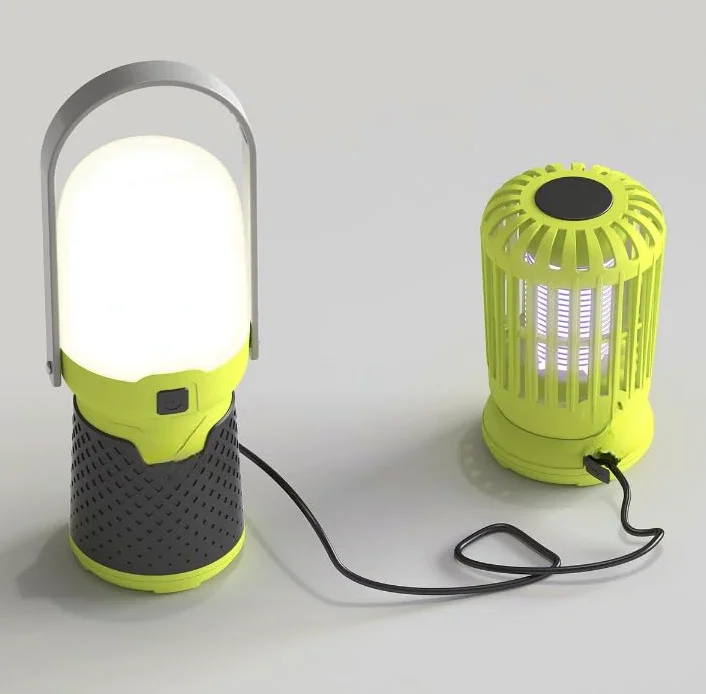 Artikaa Campa - Kit modulare portatile 4 in 1 per esterni, ventilatore da campeggio, lanterna a LED, torcia elettrica e insetticida UV NAEM