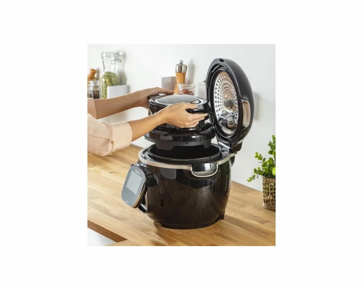 Moulinex EZ1508 Extra Crisp Lid, Airfryer Technology, 70-200°C, Black Plastic