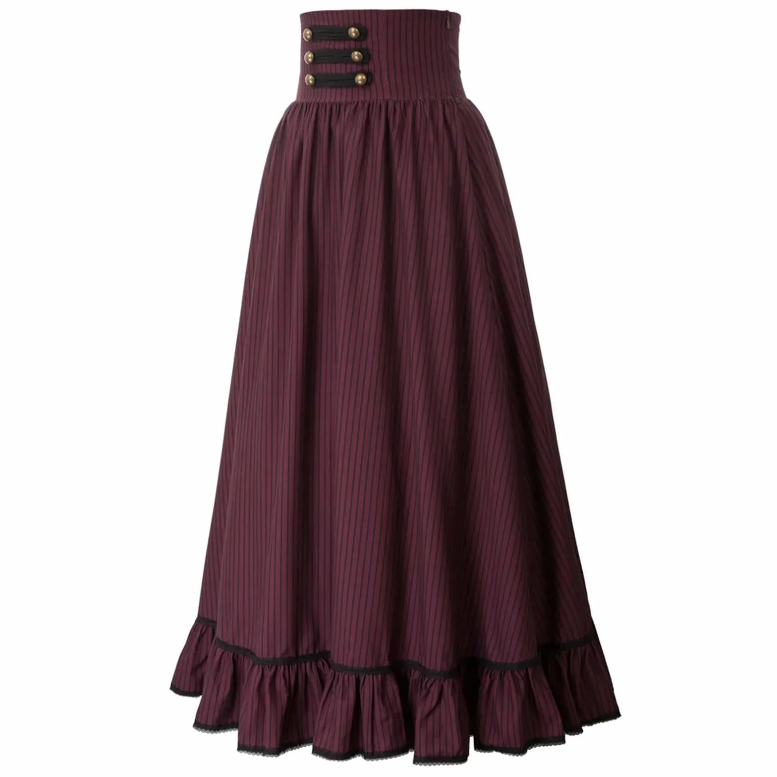 Gonna da Donna Abiti Estivi Gonna Lunga Vita Alta Orlo con Volant Linea ad A Abito da Festa Casual Pieghettato in Vita Elastica Nero M