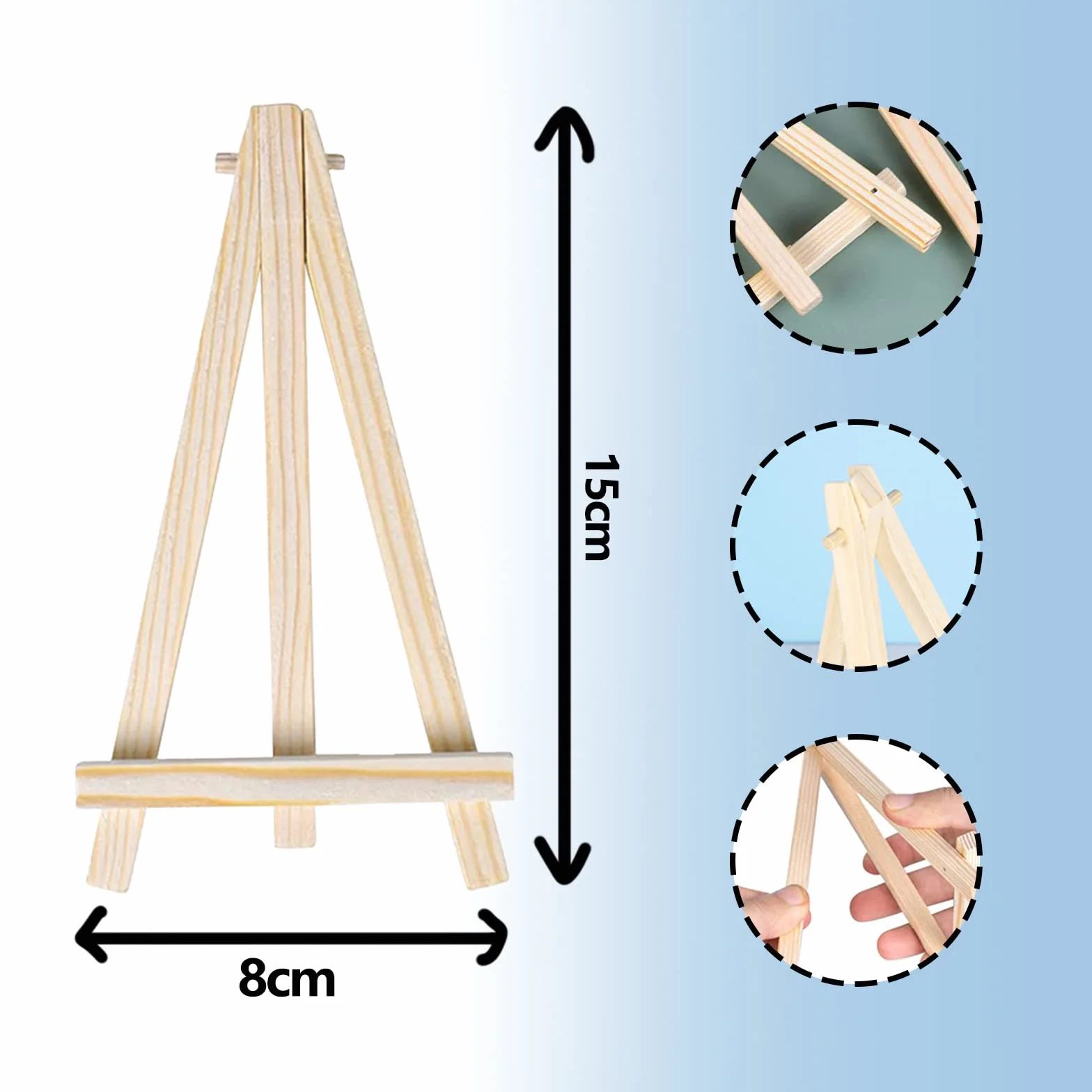 ZoeTekway 10 mini cavalletto da tavolo in legno triangolare per esposizione