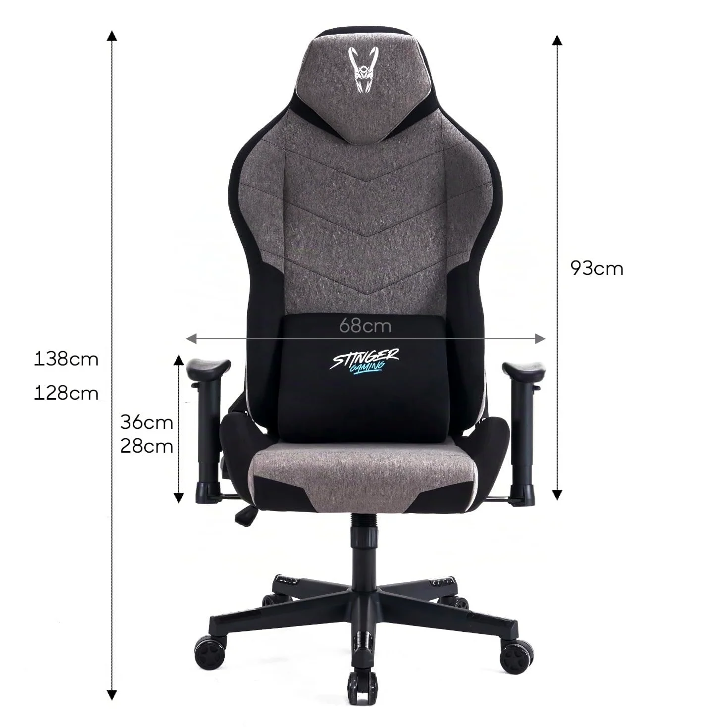 Woxter Stinger Station Titan Dark - Sedia da gaming ergonomica, tessuto idrorepellente, asse di resistenza realizzato in acciaio e ruote silenziose di massima qualità, GM26-110